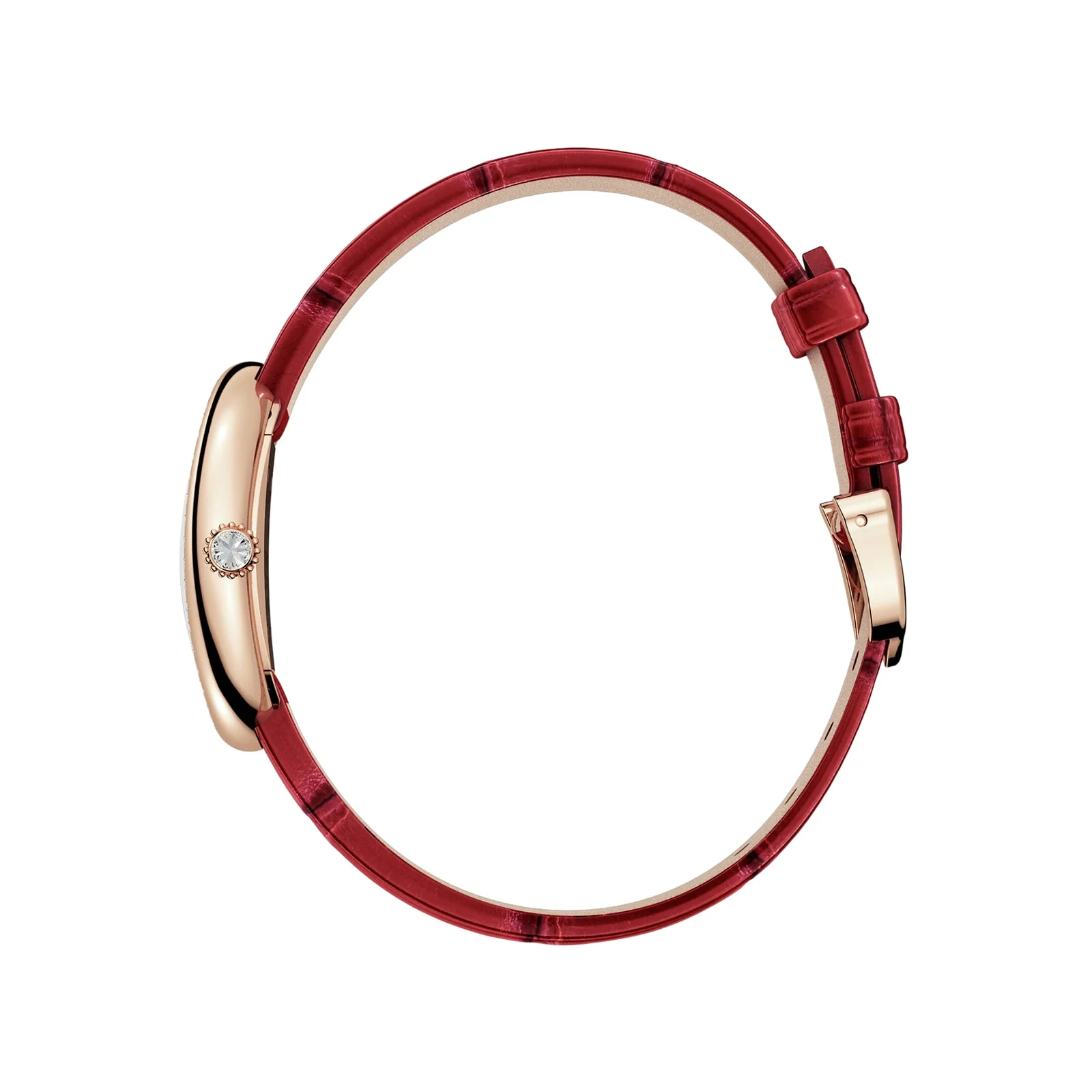 Baignoire Mini Model | 23mm, 18K Rose Gold, Alligator Leather, Silver Dial - Image 4