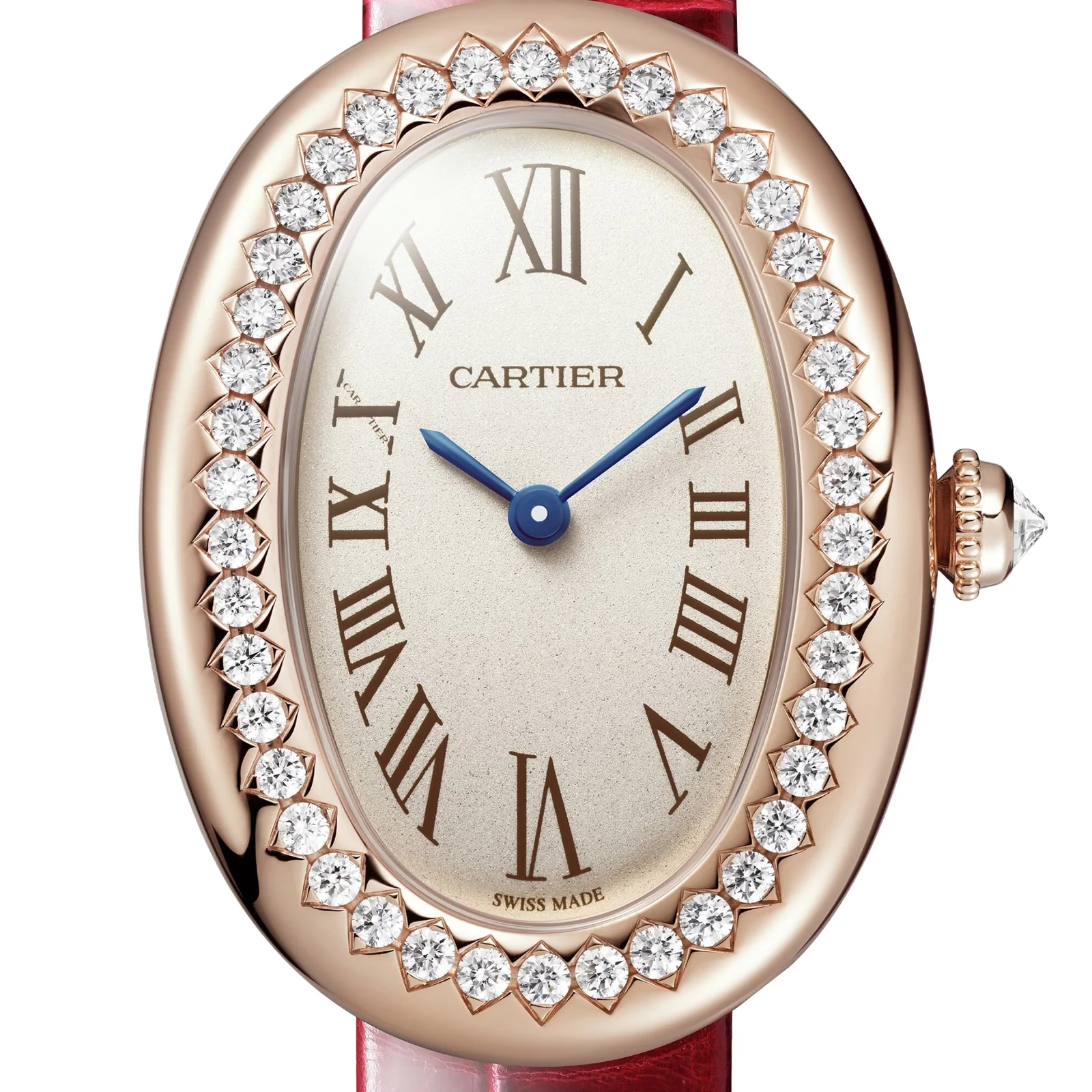 Baignoire Mini Model | 23mm, 18K Rose Gold, Alligator Leather, Silver Dial - Image 5