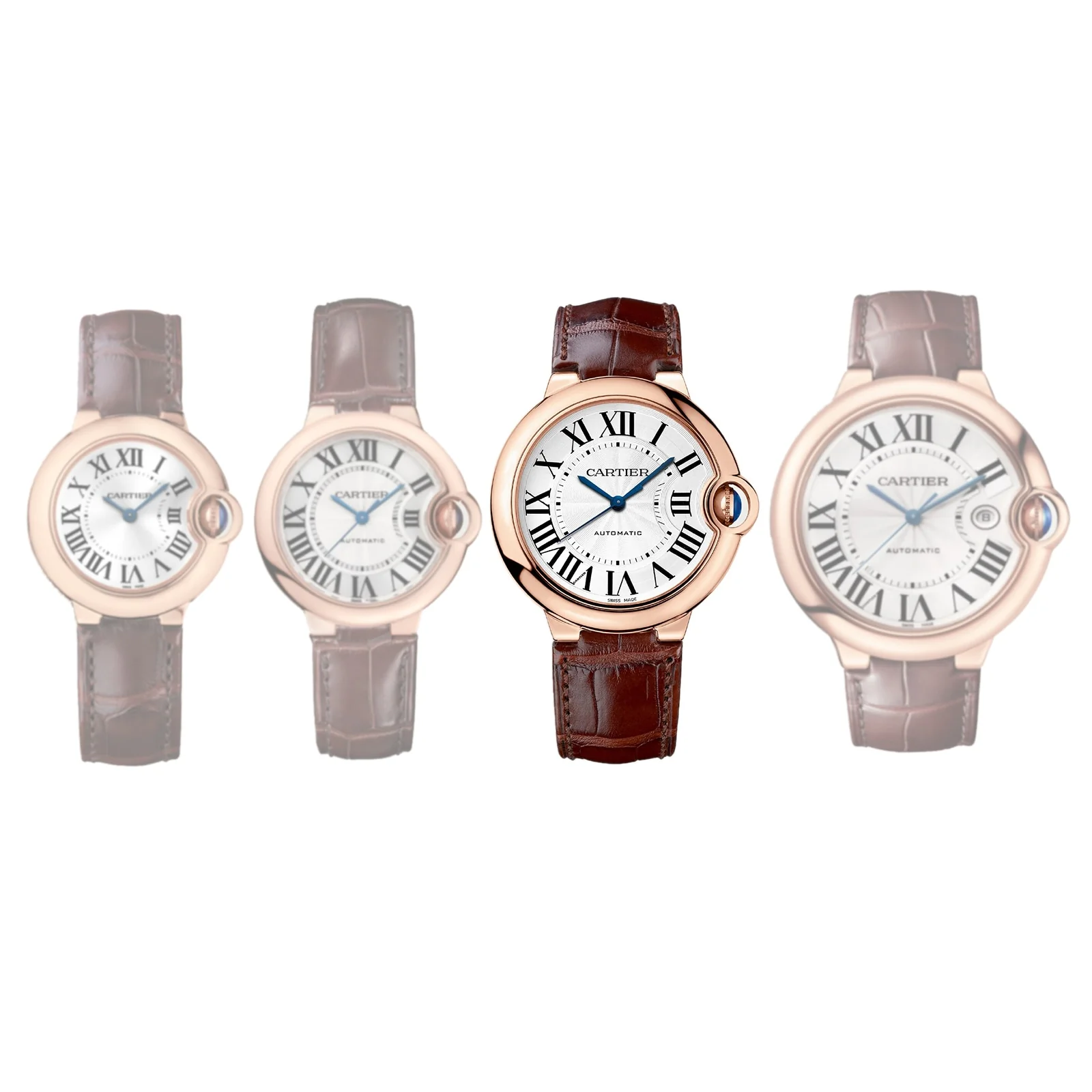 Ballon Bleu de Cartier 36 | 36mm, 18K Rose Gold, Alligator Leather, Silver Dial - Image 6