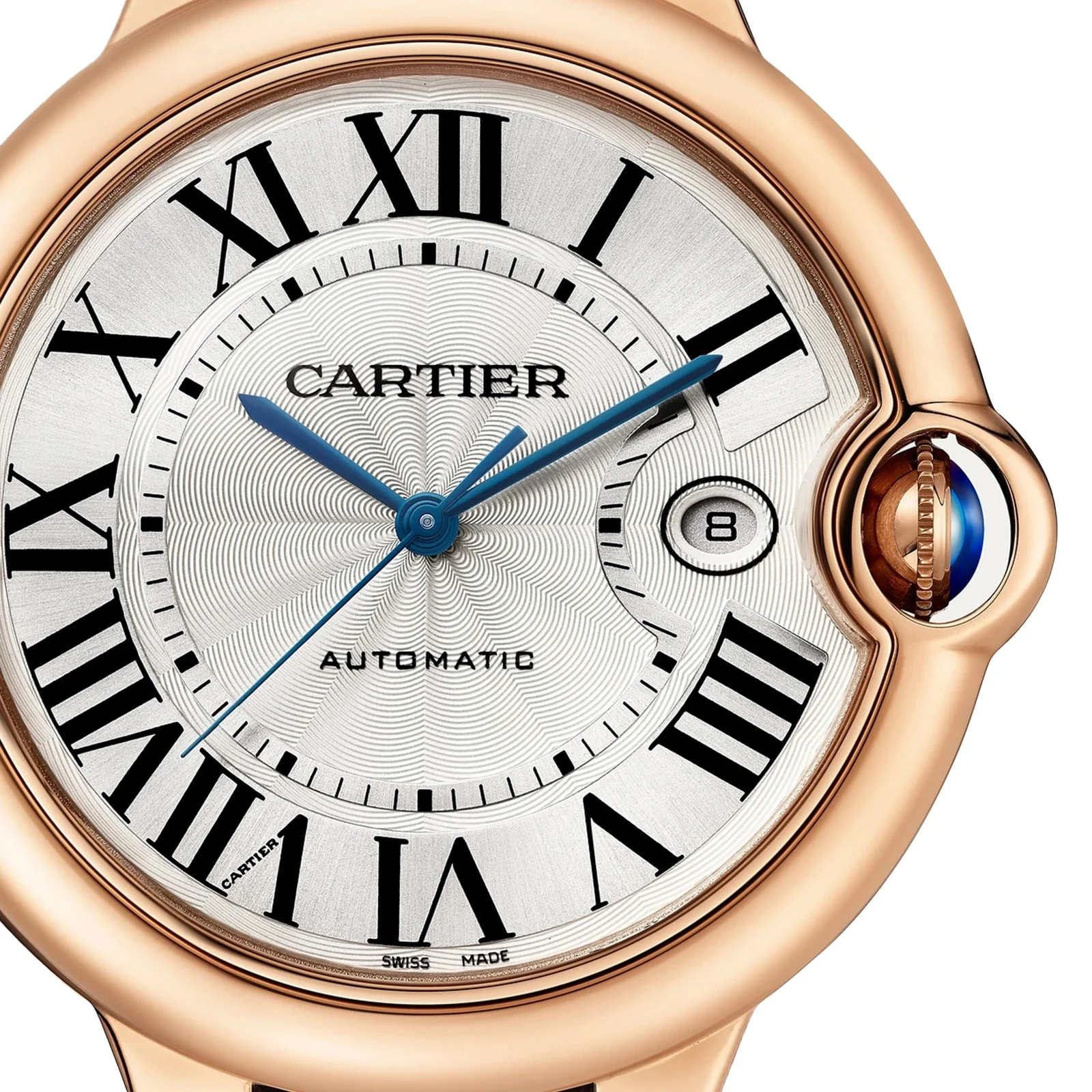 Ballon Bleu de Cartier 42 | 42mm, 18K Rose Gold, Alligator Leather, Silver Dial - Image 2
