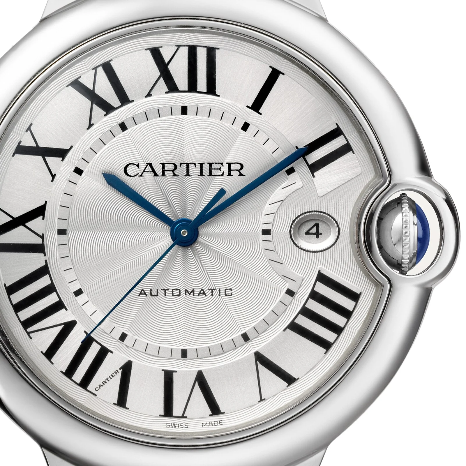 Ballon Bleu de Cartier 42 | 42mm, Steel, Alligator Leather, Silver Dial - Image 3