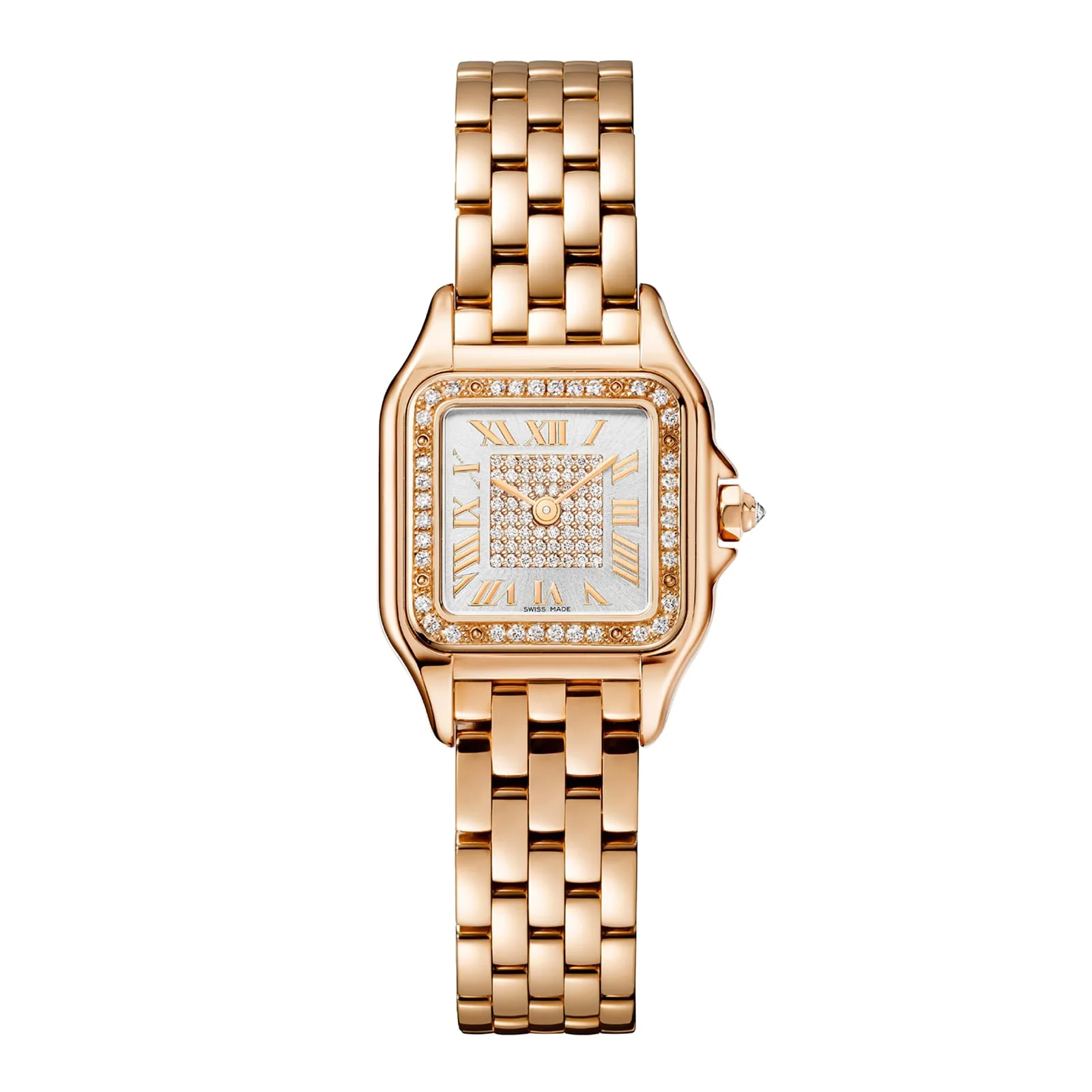Panthère de Cartier Small Model | 22mm, 18K Rose Gold, Diamond Silver Dial