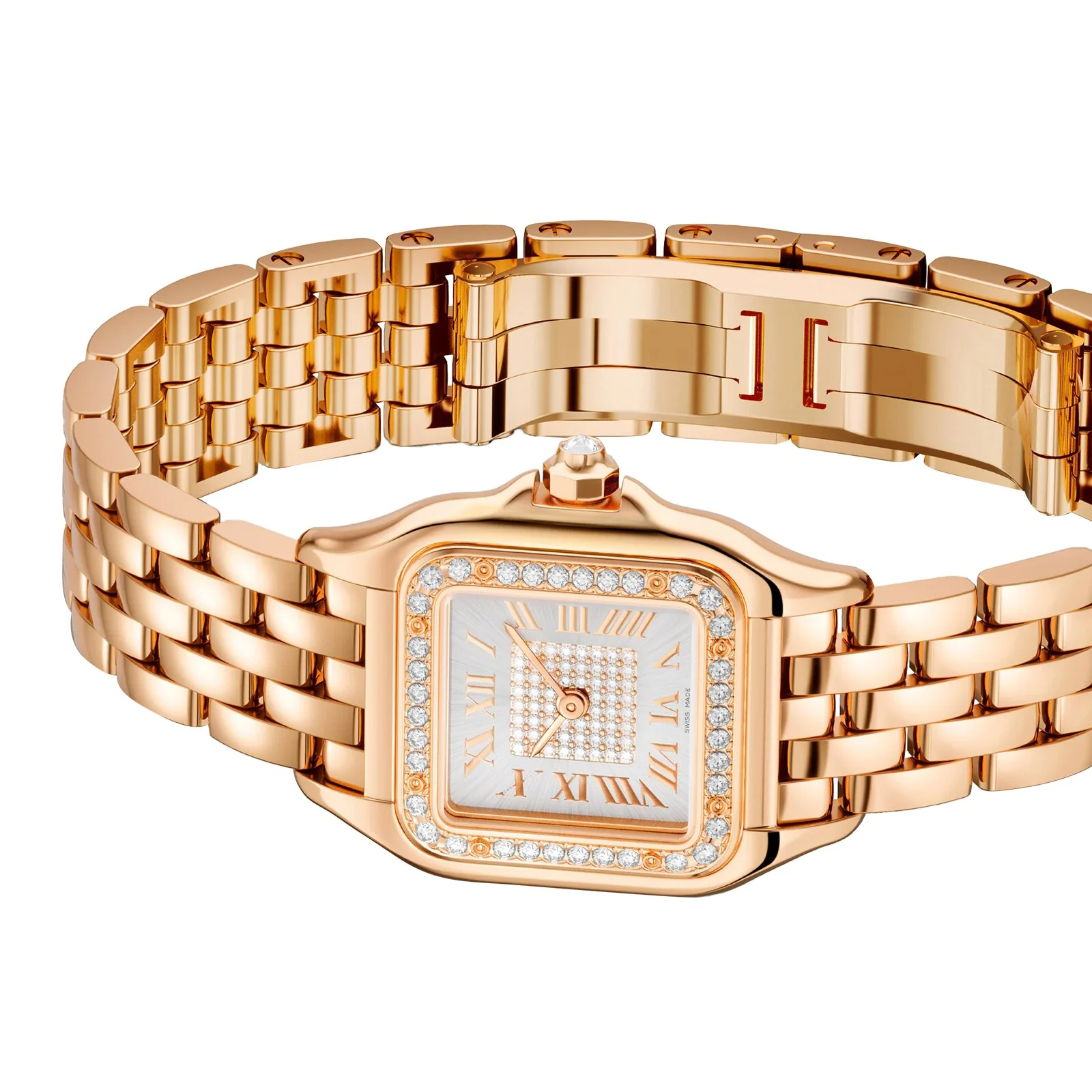 Panthère de Cartier Small Model | 22mm, 18K Rose Gold, Diamond Silver Dial - Image 6