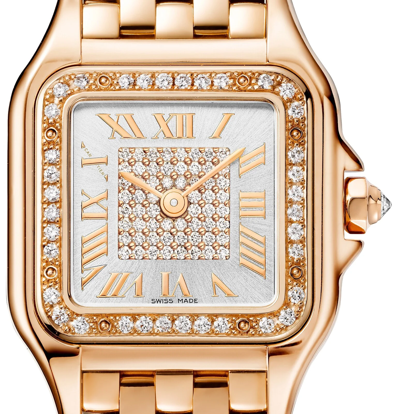 Panthère de Cartier Small Model | 22mm, 18K Rose Gold, Diamond Silver Dial - Image 7