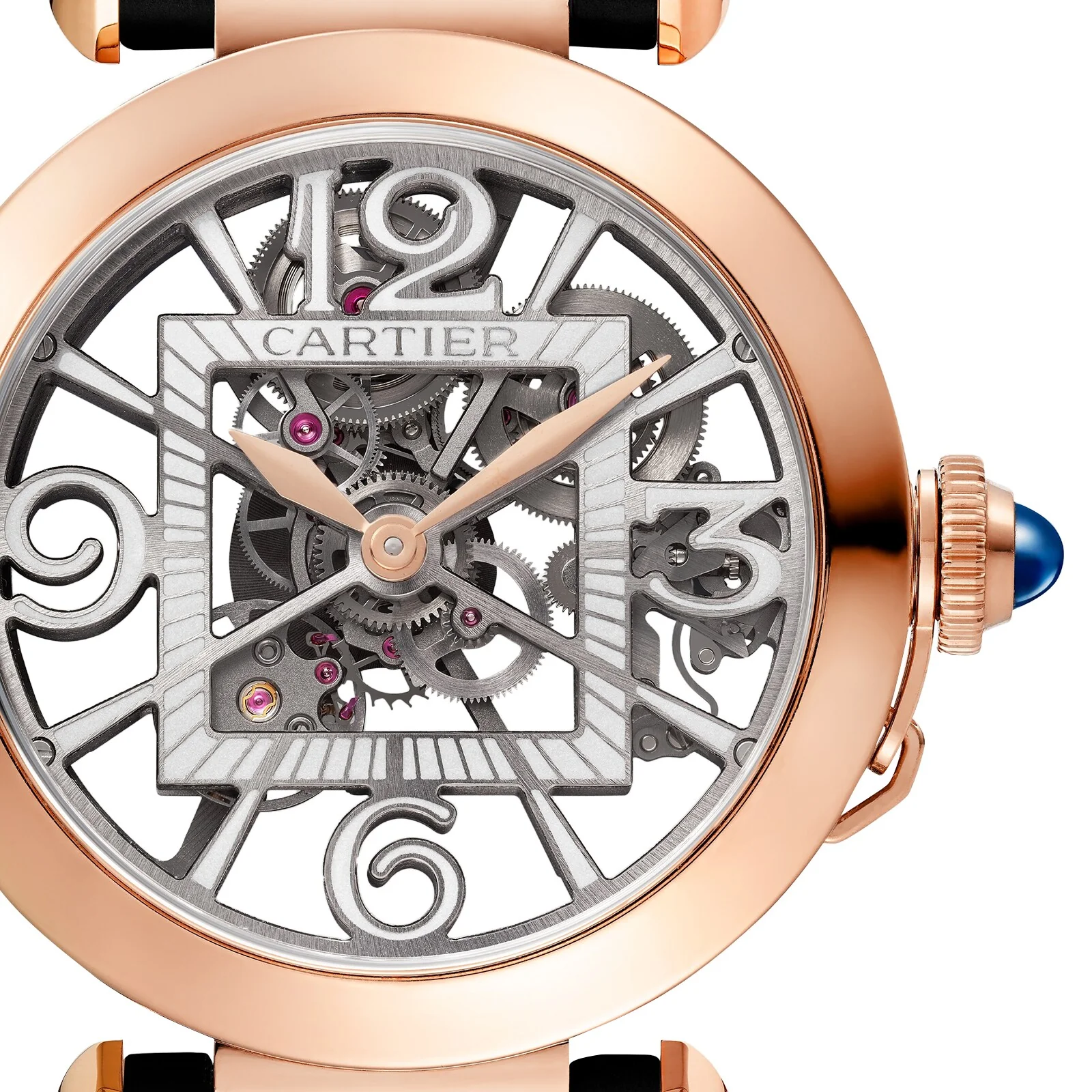 Pasha de Cartier | 41mm, 18K Rose Gold, Leather, Silver Dial - Image 6