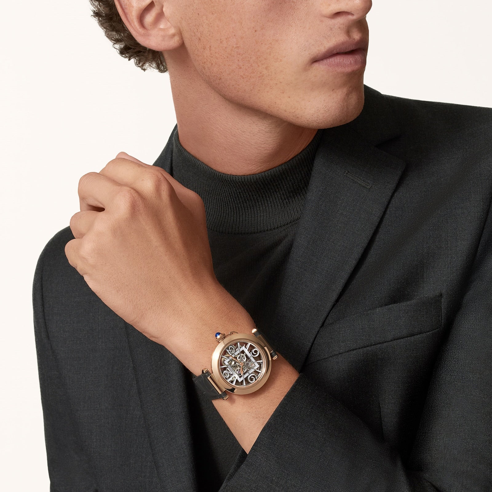 Pasha de Cartier | 41mm, 18K Rose Gold, Leather, Silver Dial - Image 7