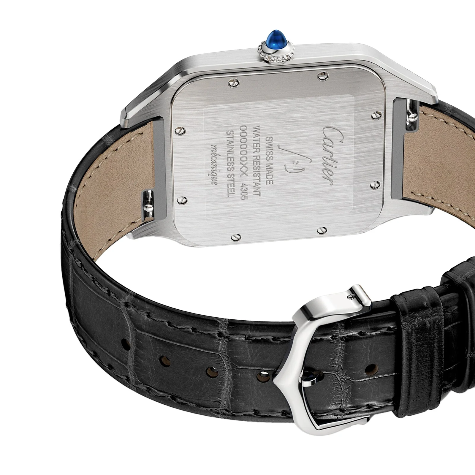 Santos-Dumont | 34mm, Two-Tone Steel & 18K Rose Gold, Alligator Leather, Silver Dial - Image 5