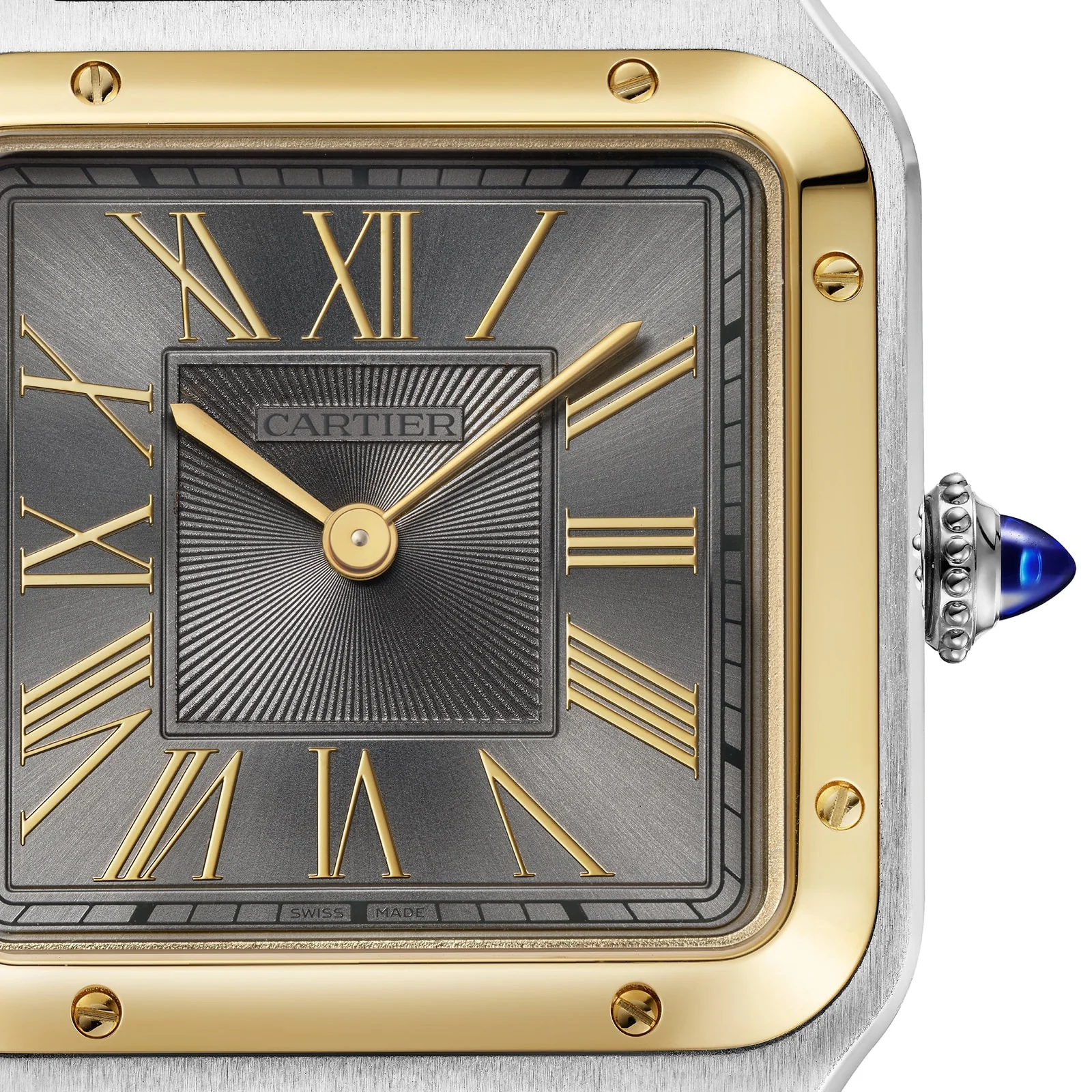 Santos-Dumont | 31.5mm, Two-Tone Steel & 18K Yellow Gold, Alligator Leather, Grey Dial - Image 6