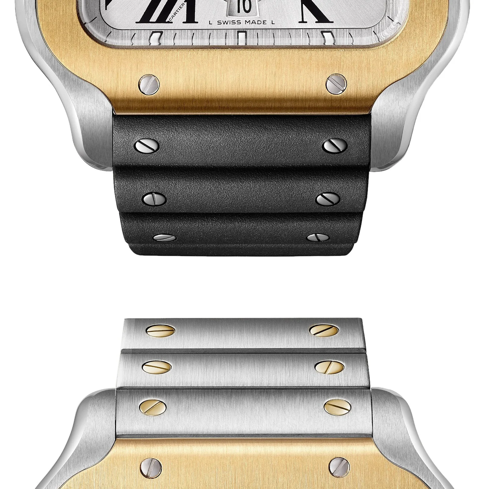 Santos de Cartier Chronograph | 43mm, Two-Tone Steel & 18K Yellow Gold, Silver Dial - Image 9