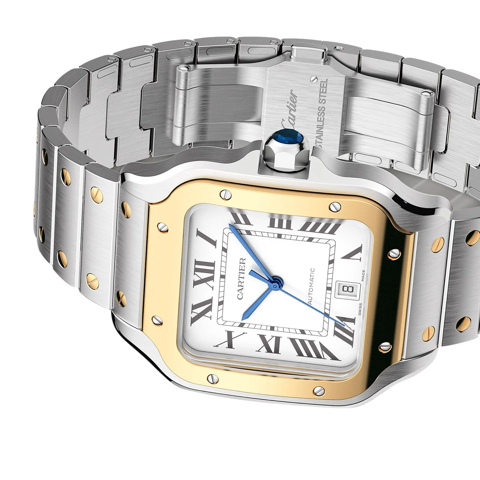 Santos de Cartier Large Model | 40mm, Two-Tone Steel & 18K Yellow Gold, Silver Dial - Image 8