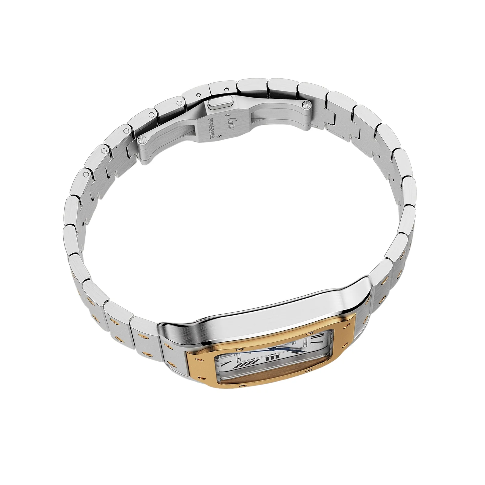 Santos de Cartier Large Model | 40mm, Two-Tone Steel & 18K Yellow Gold, Silver Dial - Image 9