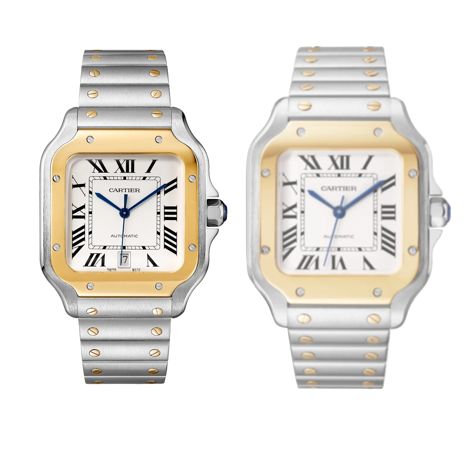 Santos de Cartier | 35mm, Two-Tone Steel & 18K Yellow Gold, Silver Dial - Image 9
