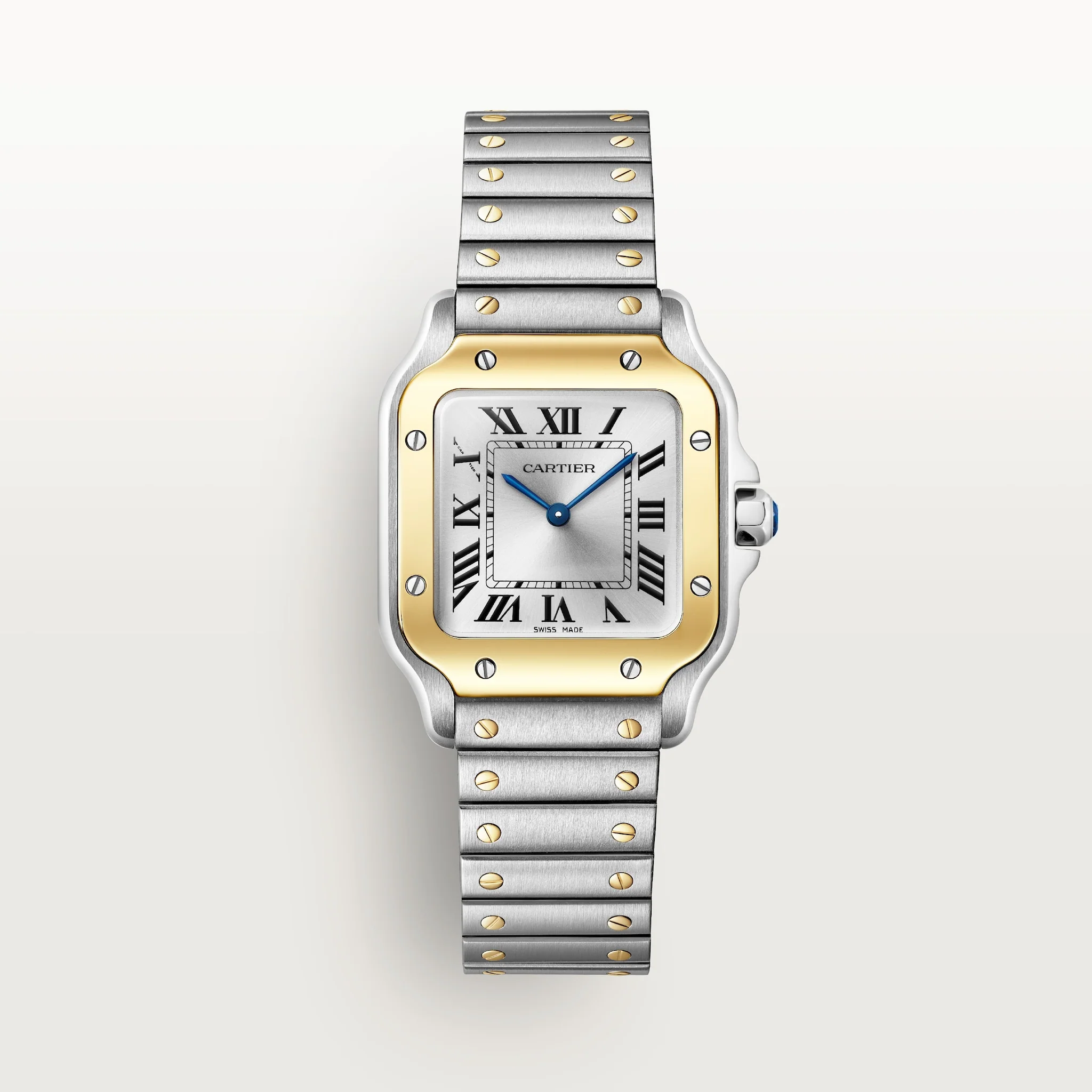 Santos De Cartier Watch | 27mm, Two-Tone Steel & 18K Yellow Gold, Steel, Silver Dial - Image 2