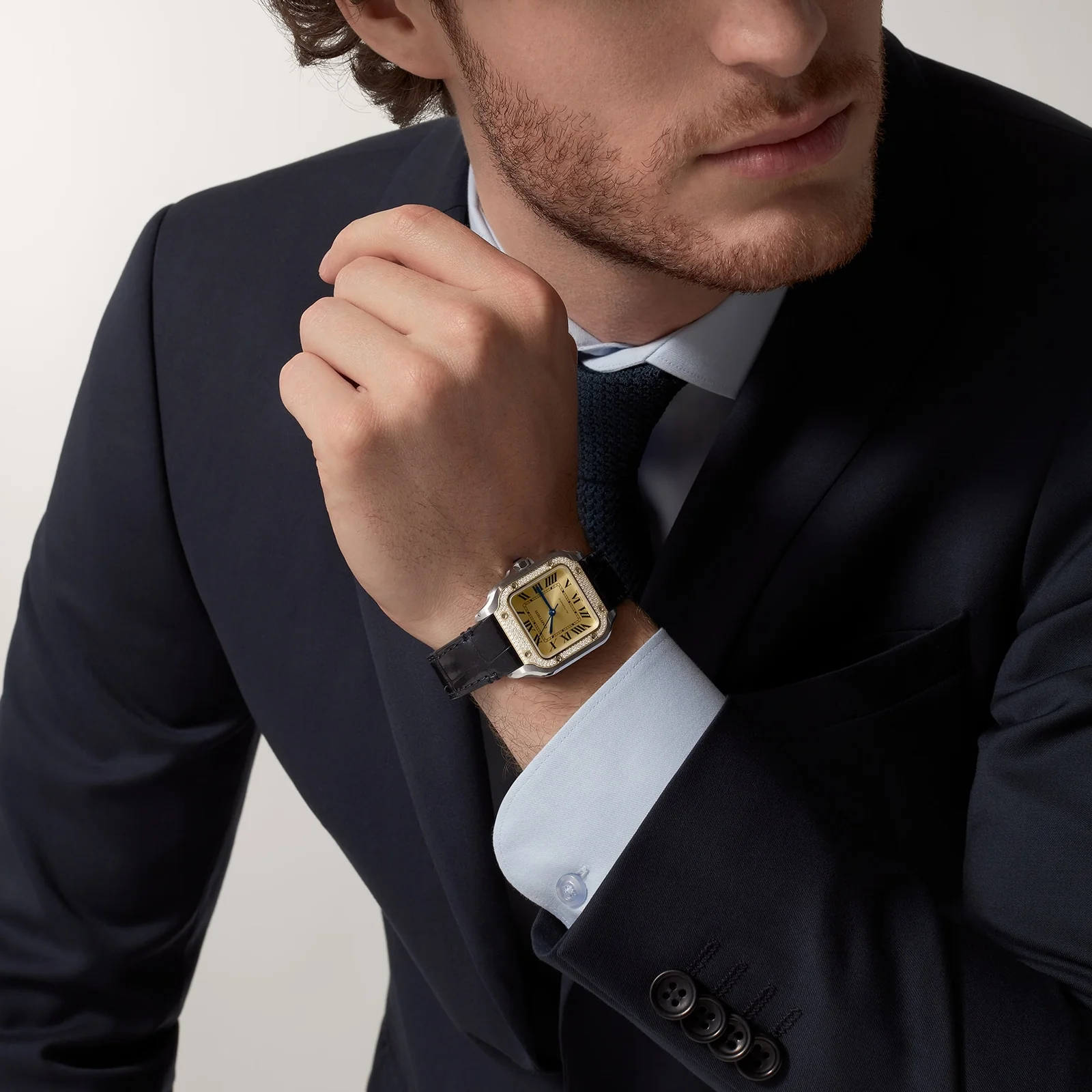 Santos de Cartier Chronograph | 35mm, Two-Tone Steel & 18K Yellow Gold, Gold Dial - Image 11