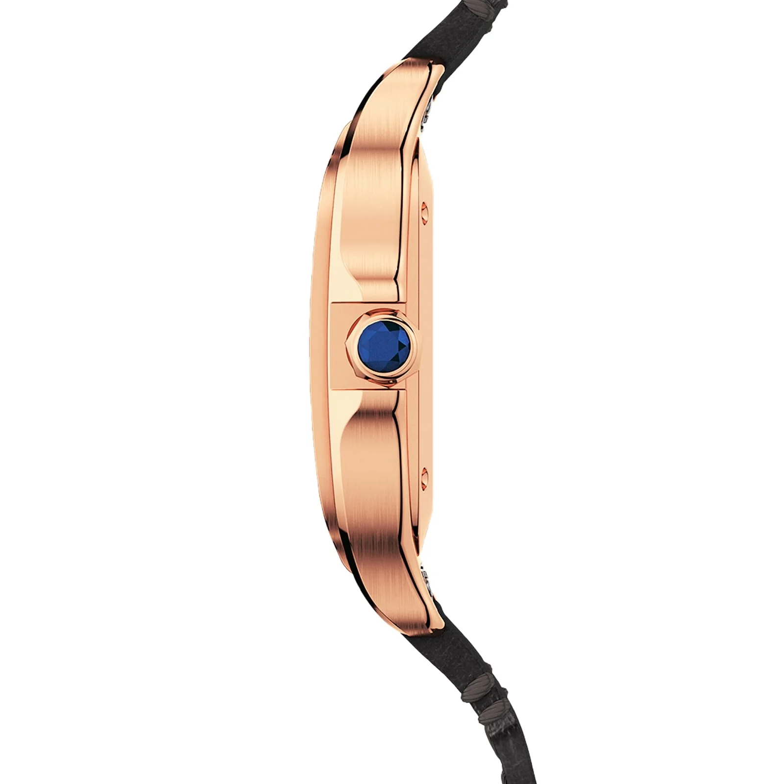 Santos de Cartier Medium Model | 35mm, 18K Rose Gold, Alligator Leather, Silver Dial - Image 6