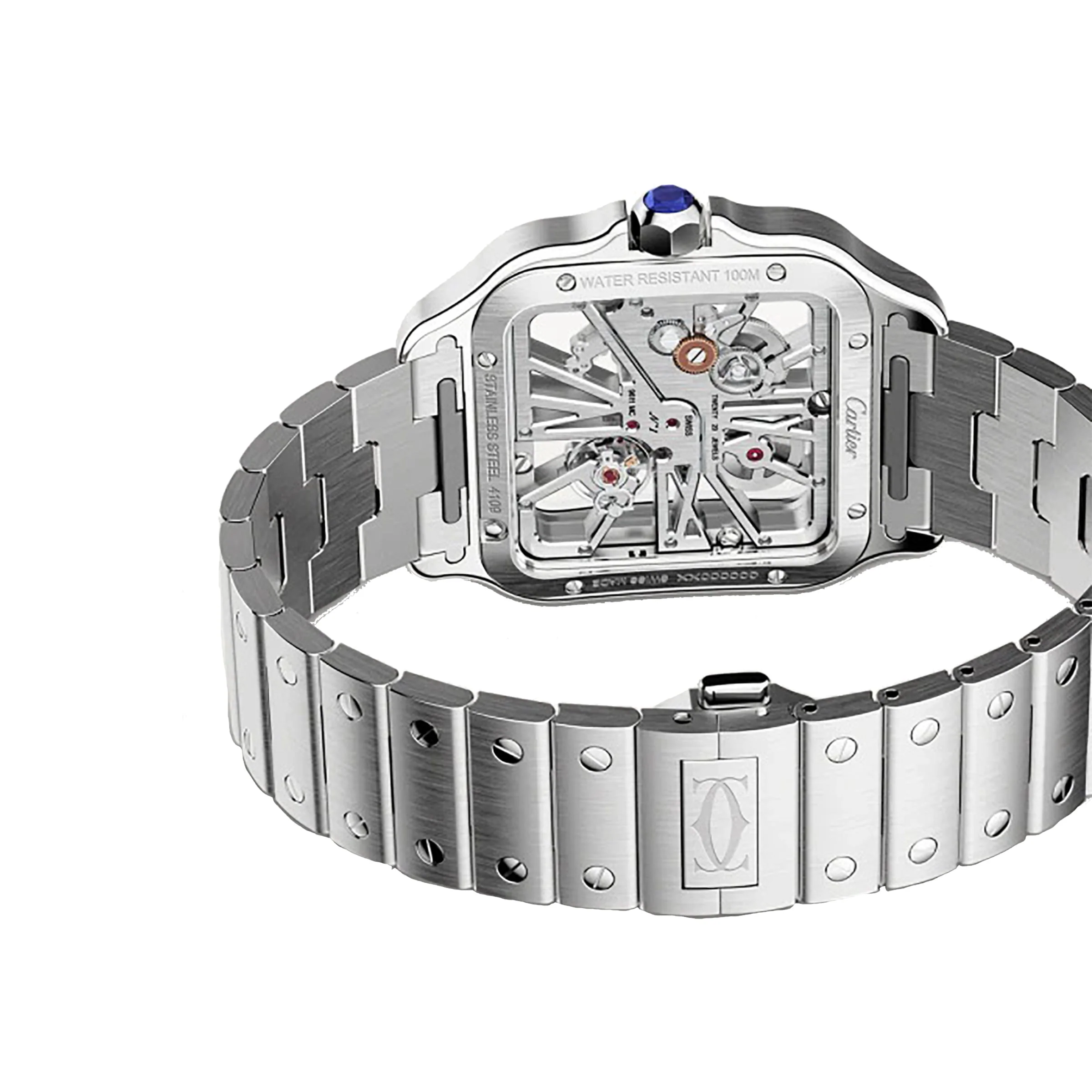 Santos de Cartier Skeleton Large Model | 40mm, Steel, Silver Dial - Image 5