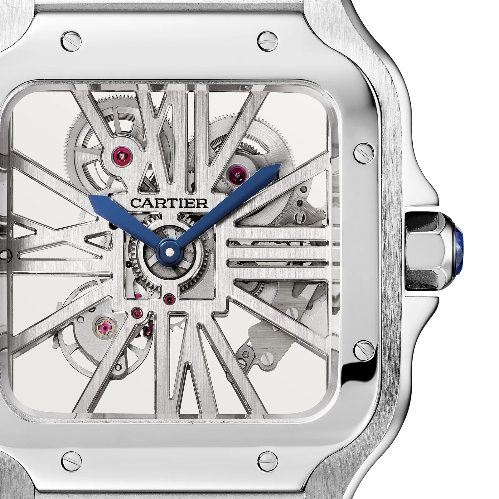 Santos de Cartier Skeleton Large Model | 40mm, Steel, Silver Dial - Image 8