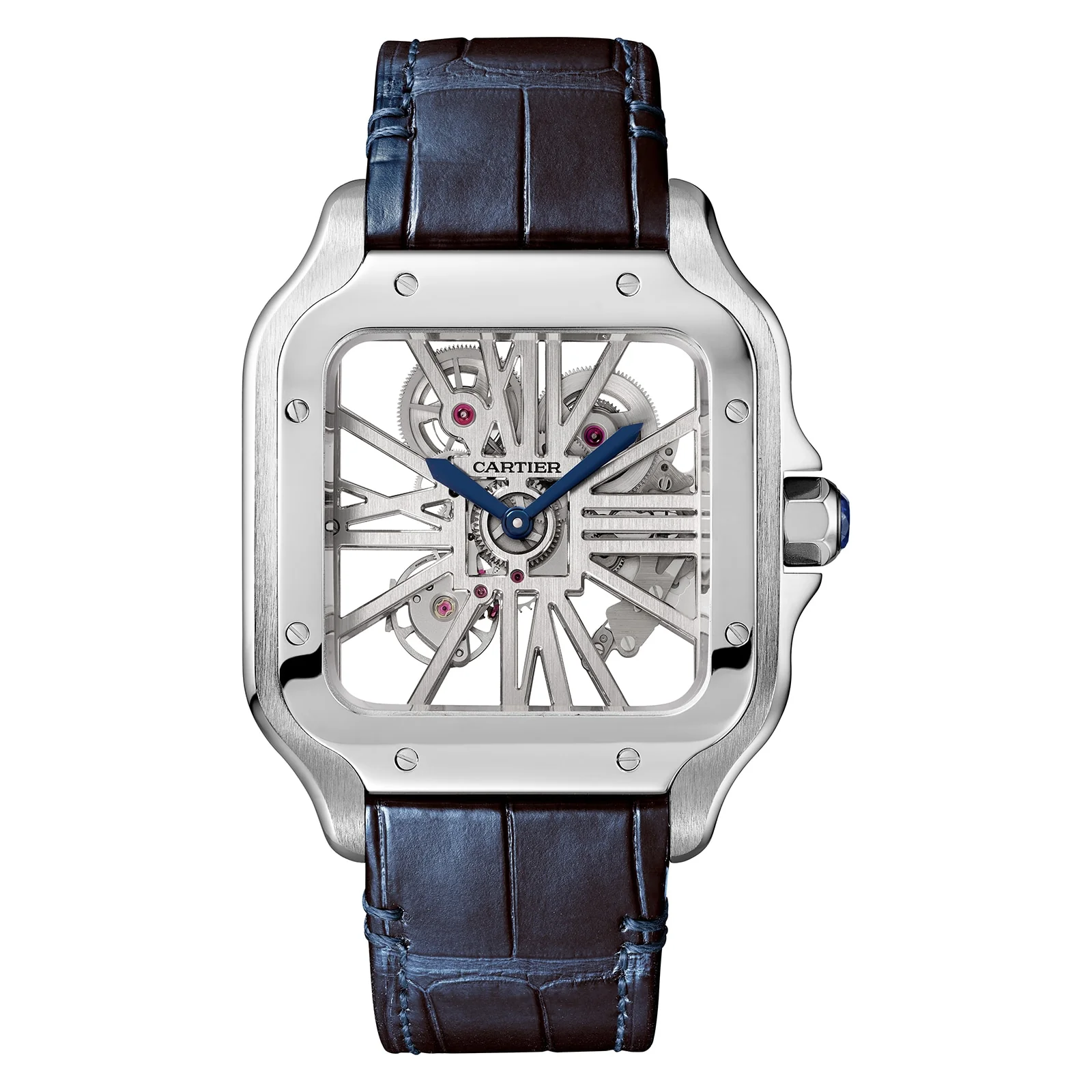 Santos de Cartier Skeleton Large Model | 40mm, Steel, Silver Dial - Image 9