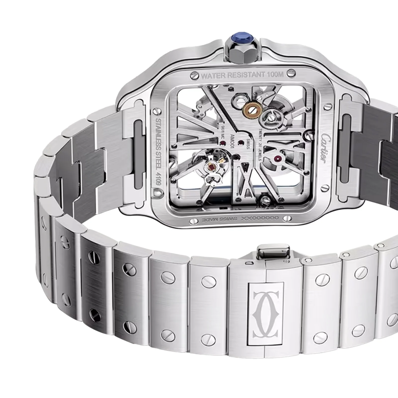 Santos de Cartier Skeleton Large Model | 40mm, Steel and PVD Colour, Other Dial - Image 3