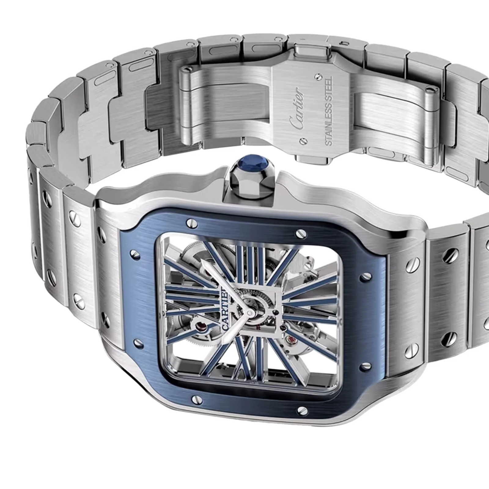 Santos de Cartier Skeleton Large Model | 40mm, Steel and PVD Colour, Other Dial - Image 5