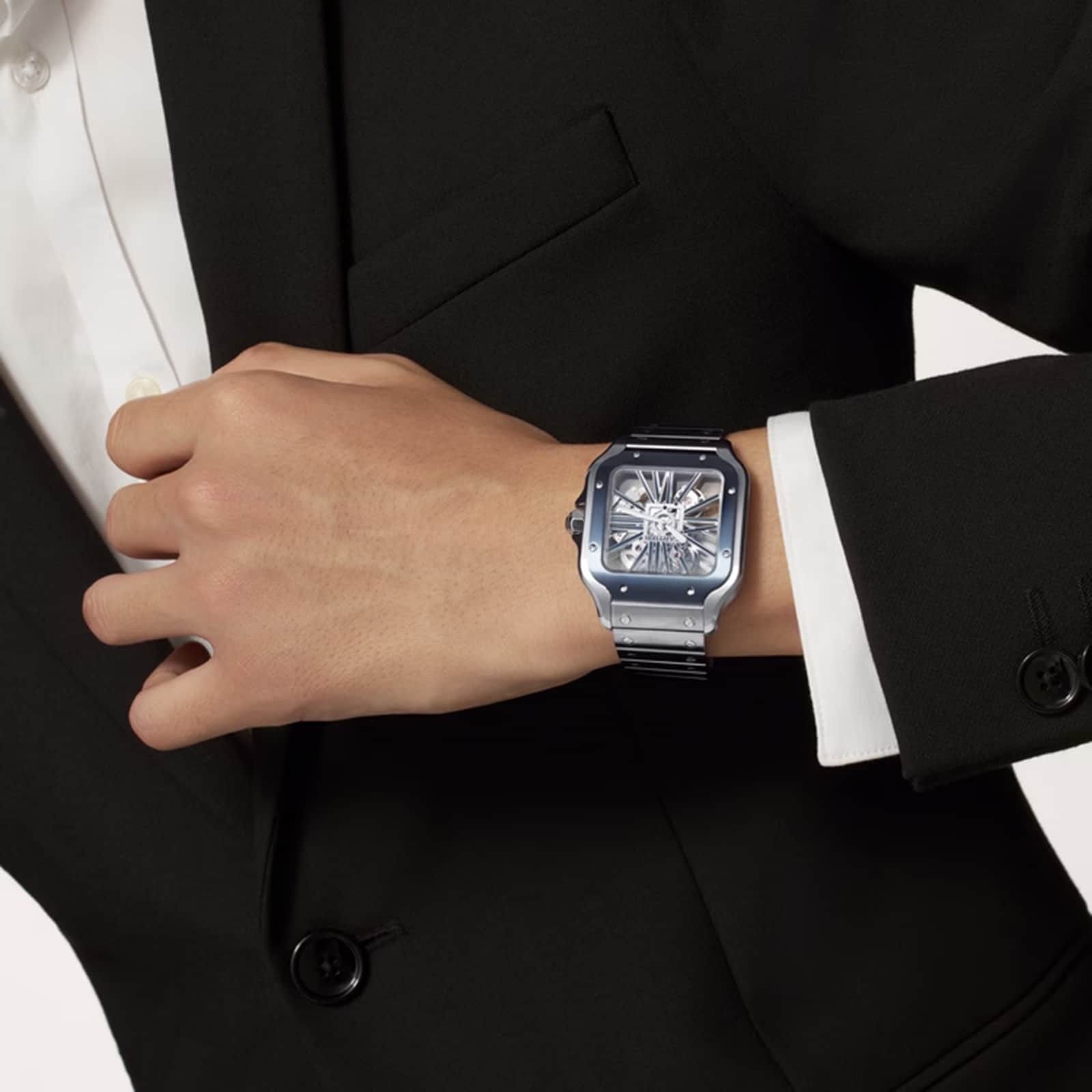 Santos de Cartier Skeleton Large Model | 40mm, Steel and PVD Colour, Other Dial - Image 7