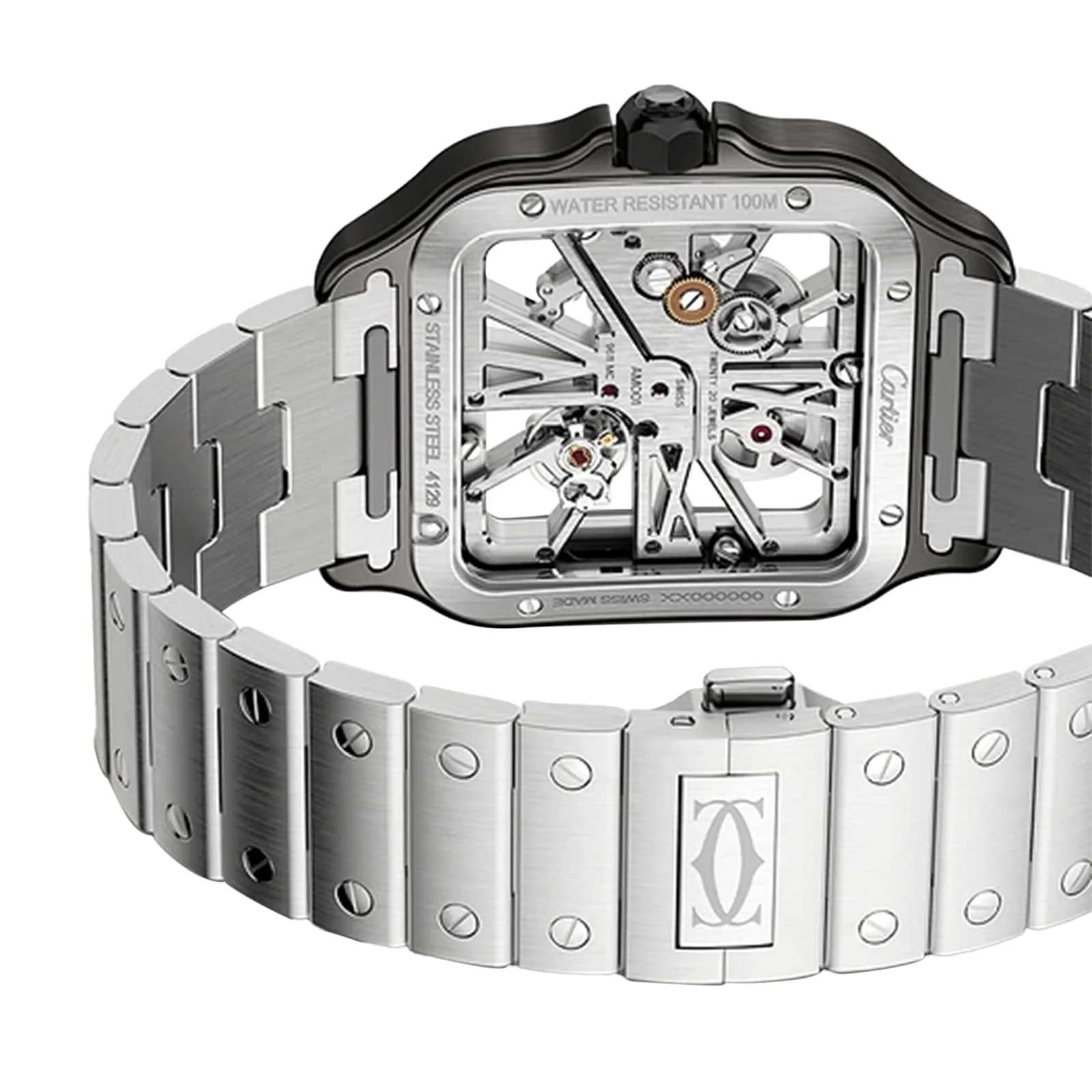 Santos de Cartier Skeleton | 39.7mm, Two-Tone Steel & ADLC, Steel - Image 3
