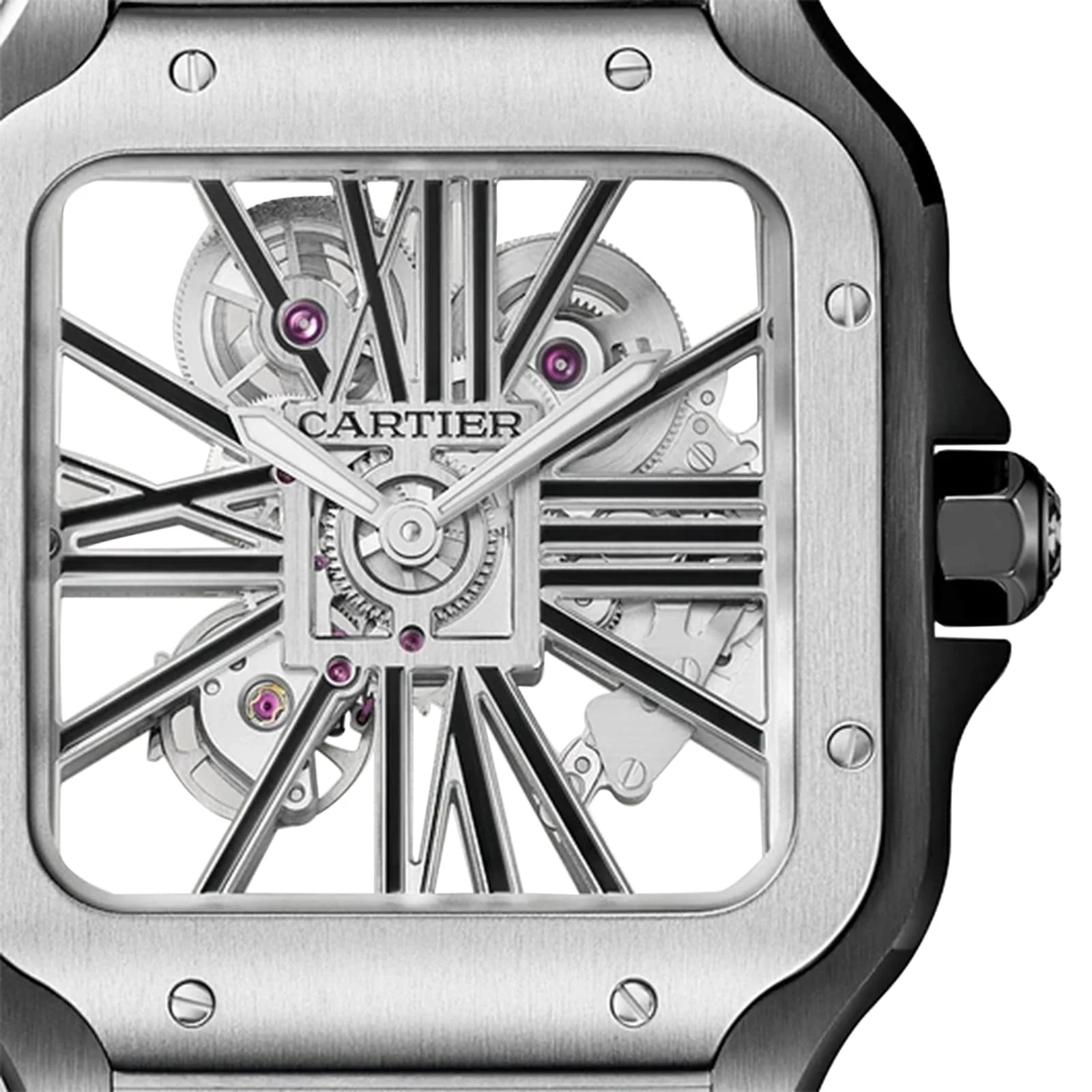 Santos de Cartier Skeleton | 39.7mm, Two-Tone Steel & ADLC, Steel - Image 6
