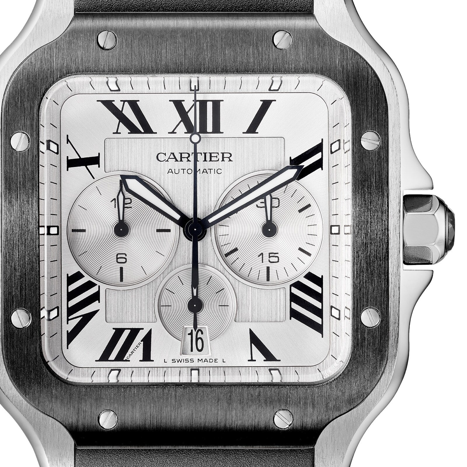 Santos de Cartier Chronograph | 43mm, Steel, Rubber, Silver Dial - Image 5
