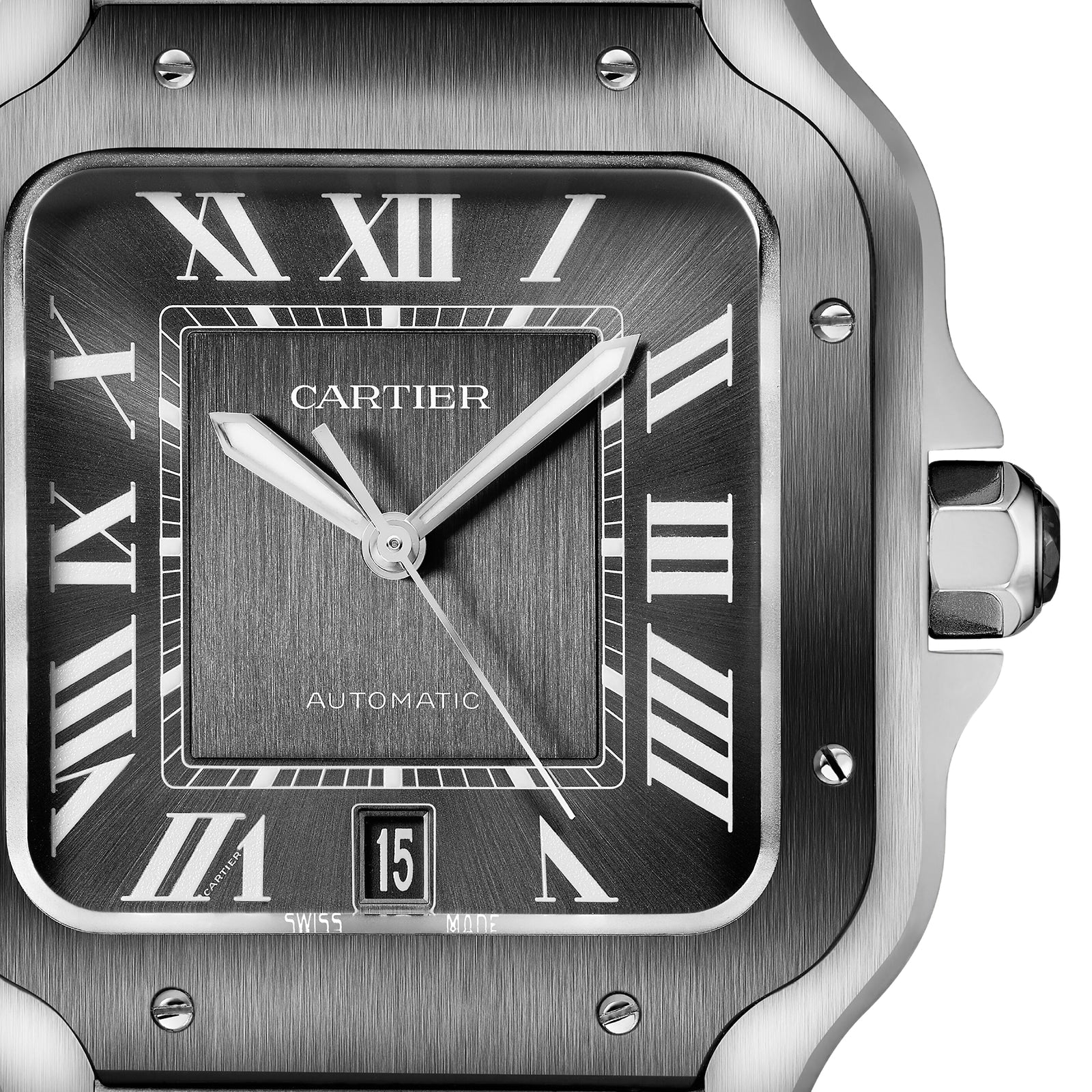 Santos de Cartier Large Model | 40mm, Two-Tone Steel & ADLC, Steel, Grey Dial - Image 6