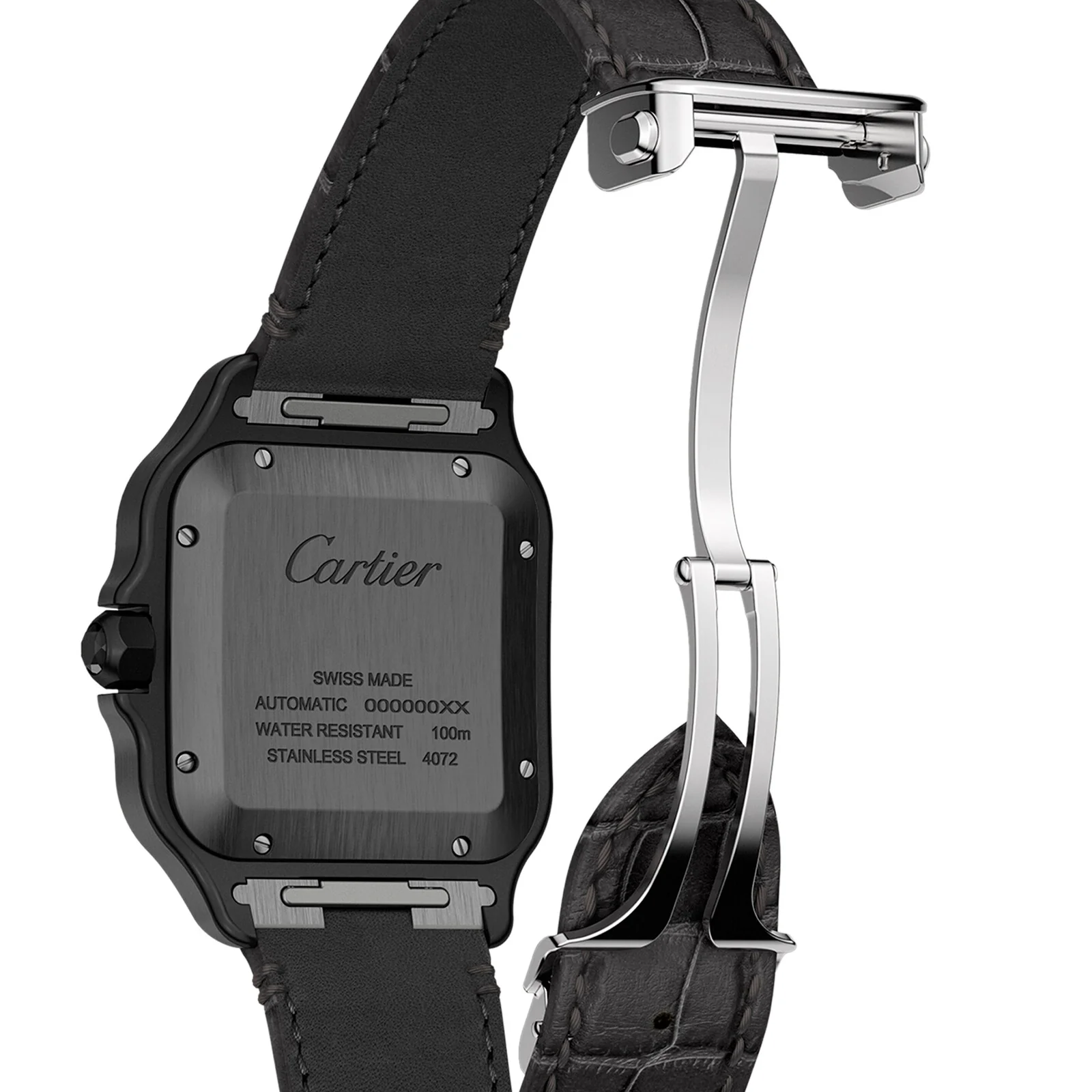 Santos de Cartier Large Model | 40mm, Two-Tone Steel & ADLC, Rubber, Black Dial - Image 9