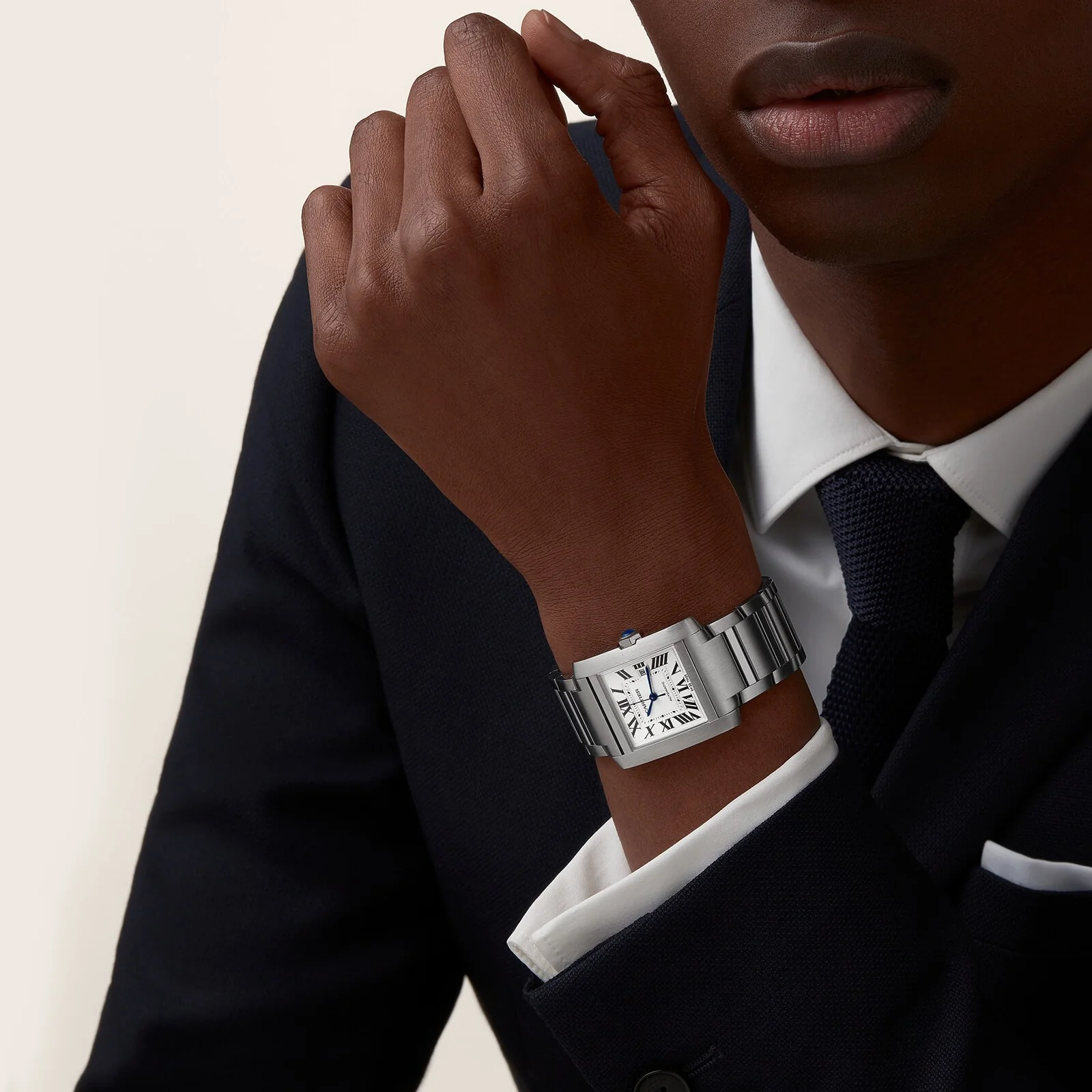 Tank Française Large Model | 30.5mm, Steel, Silver Dial - Image 11