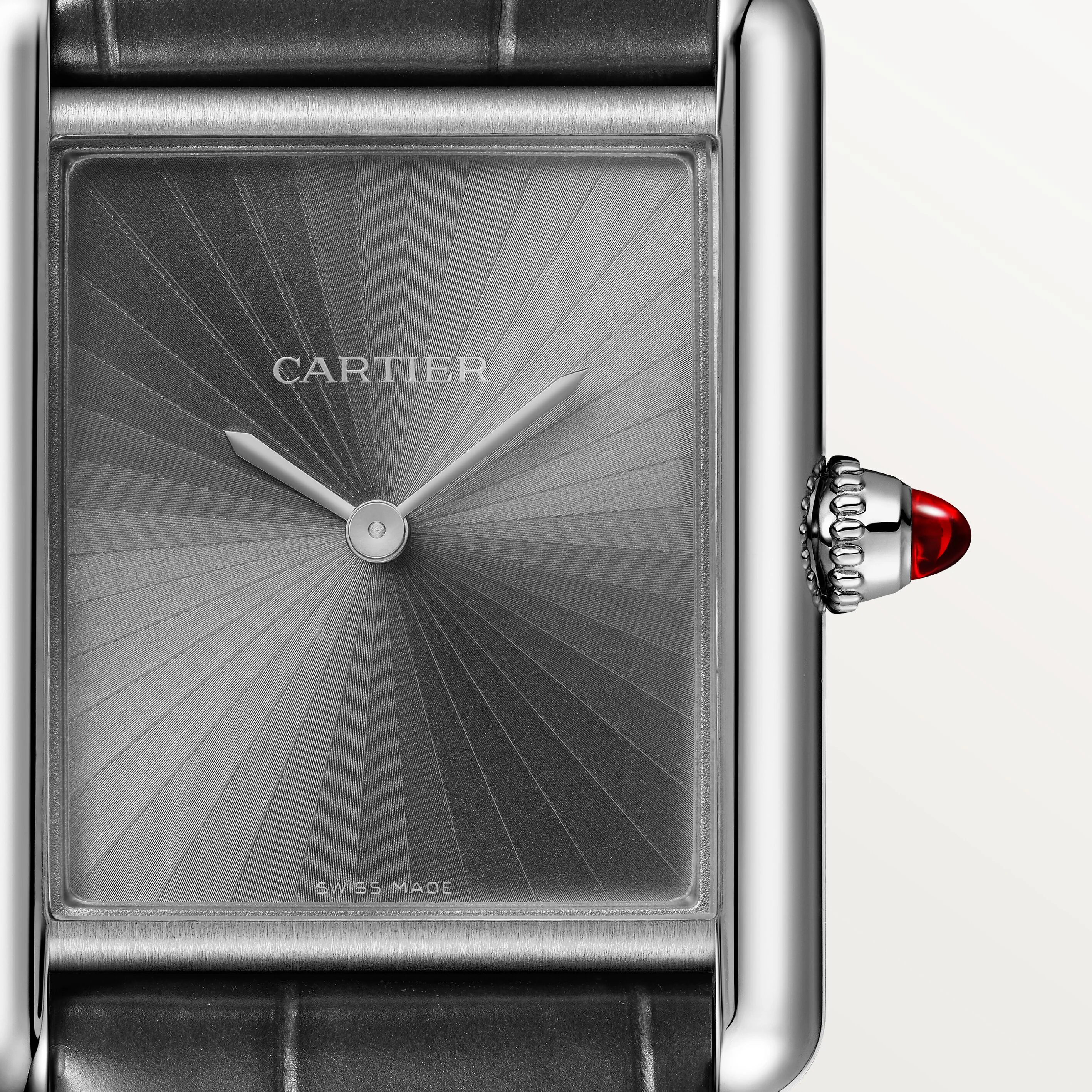 Tank Louis Cartier Large Model | 25.5mm, Platinum, Leather, Grey Dial - Image 5