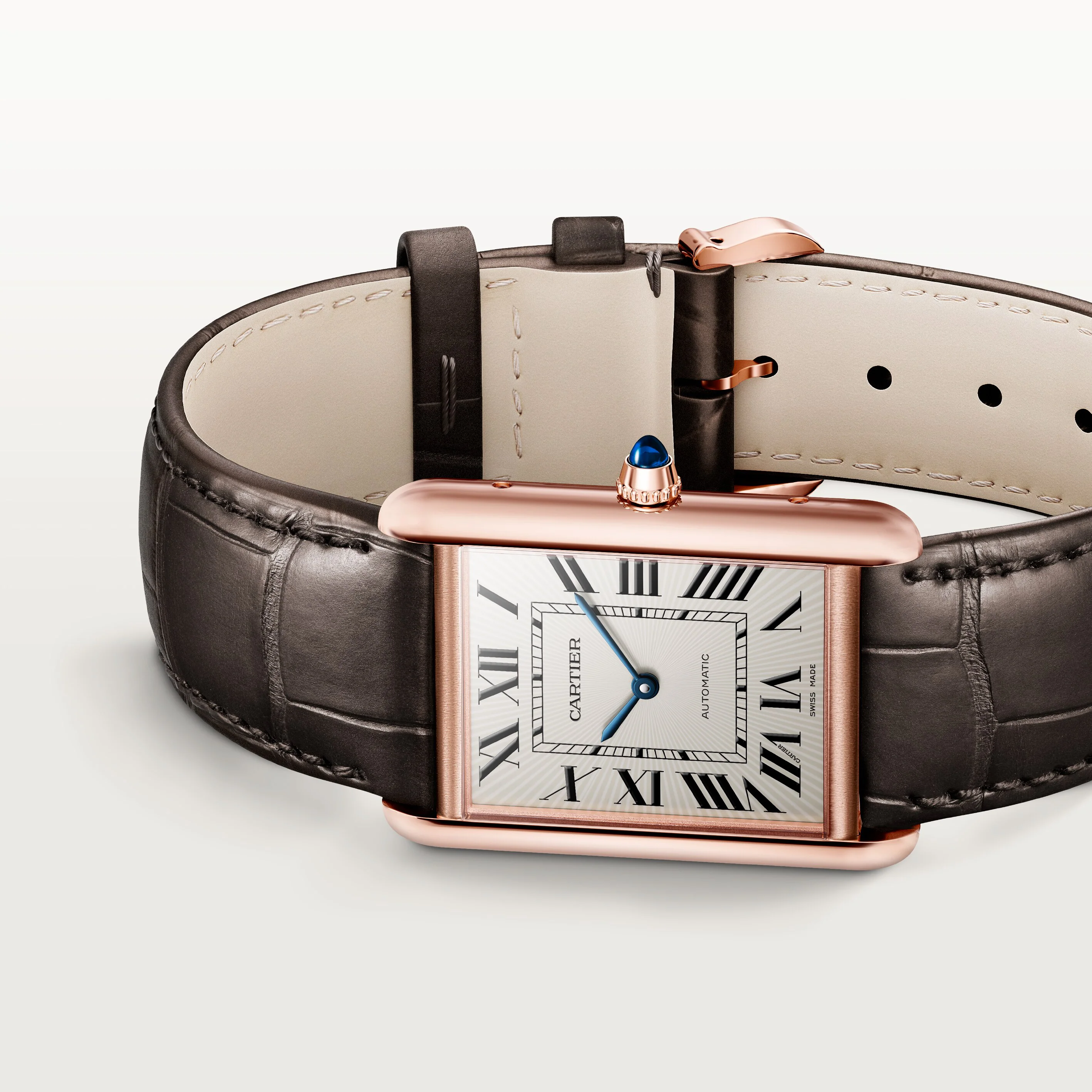 Tank Louis Cartier Large Model | 28mm, 18K Rose Gold, Leather, White Dial - Image 4