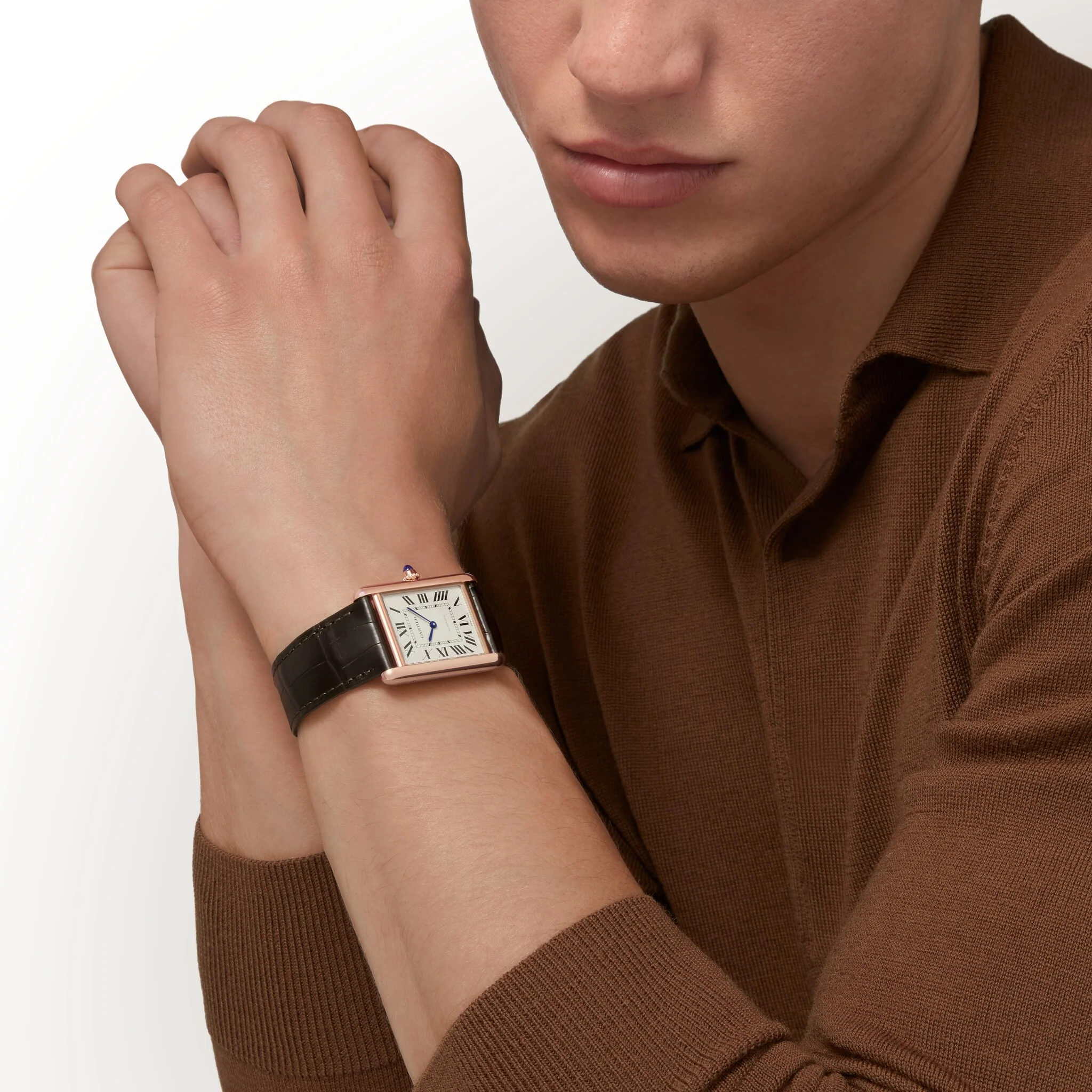 Tank Louis Cartier Large Model | 28mm, 18K Rose Gold, Leather, White Dial - Image 6