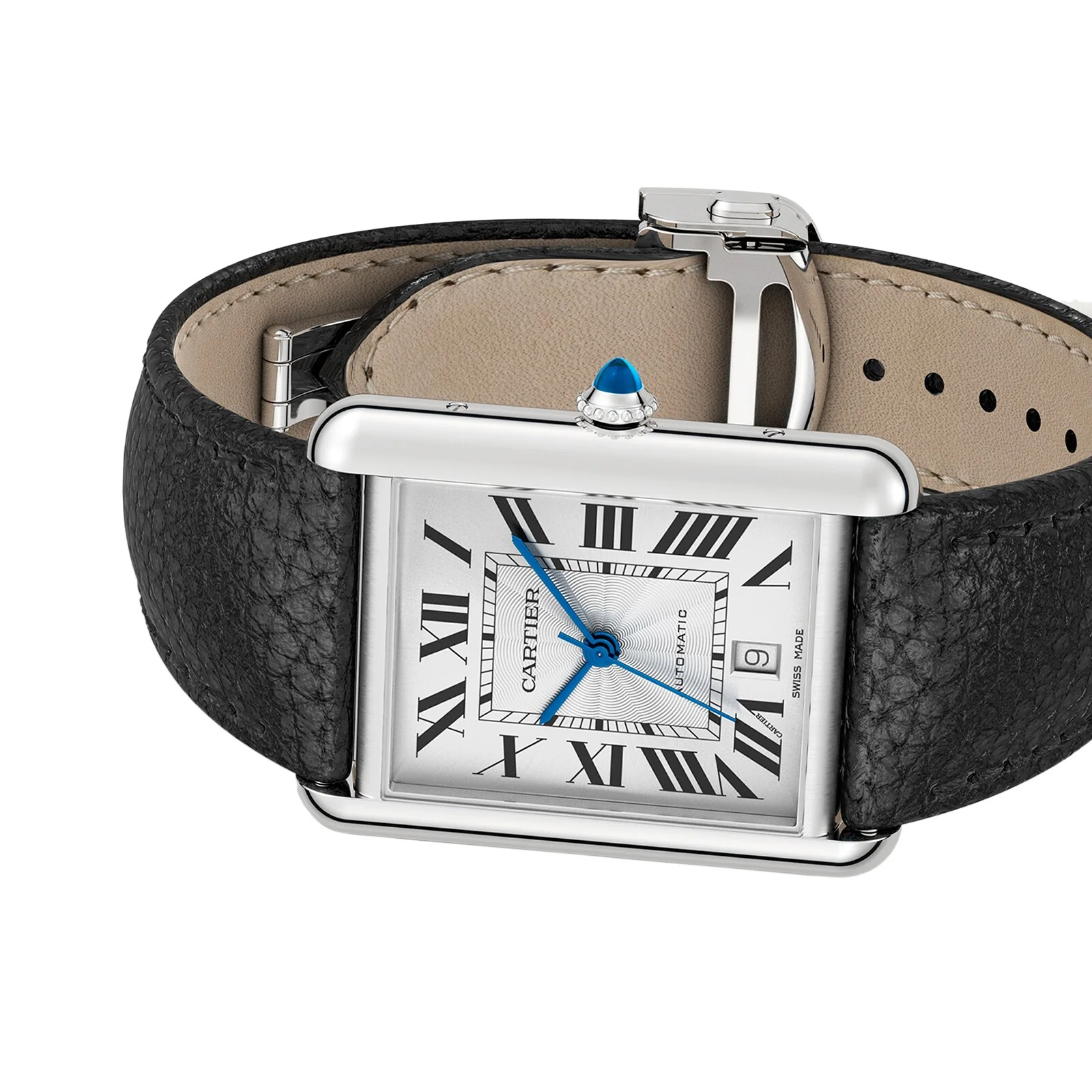 Tank Must de Cartier Extra-Large Model | 41mm, Steel, Leather, White Dial - Image 4
