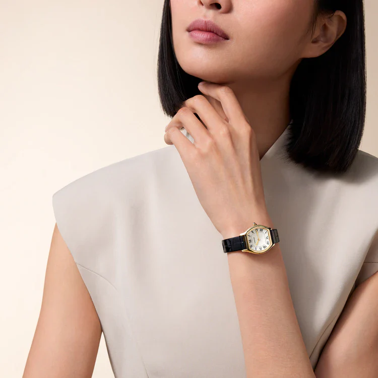 Tortue Small Model | 27mm, 18K Yellow Gold, Leather, White Dial - Image 8