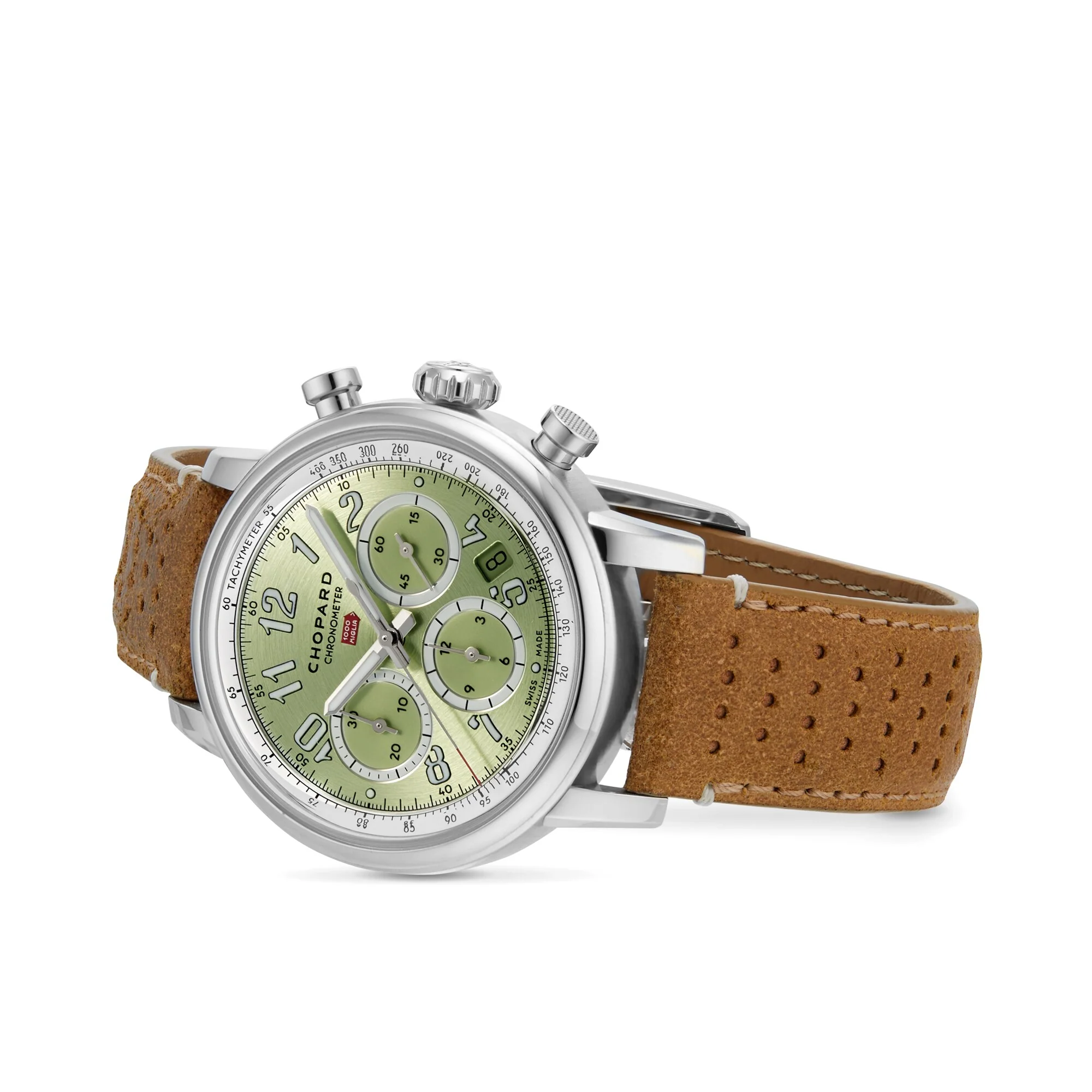 Mille Miglia Classic Chronograph | 40.5mm, Steel, Leather, Green Dial - Image 6