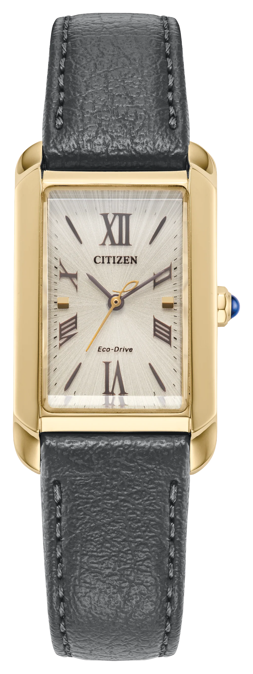 Bianca | 19mm, 14K Yellow Gold Plated Steel, Leather, Gold Dial