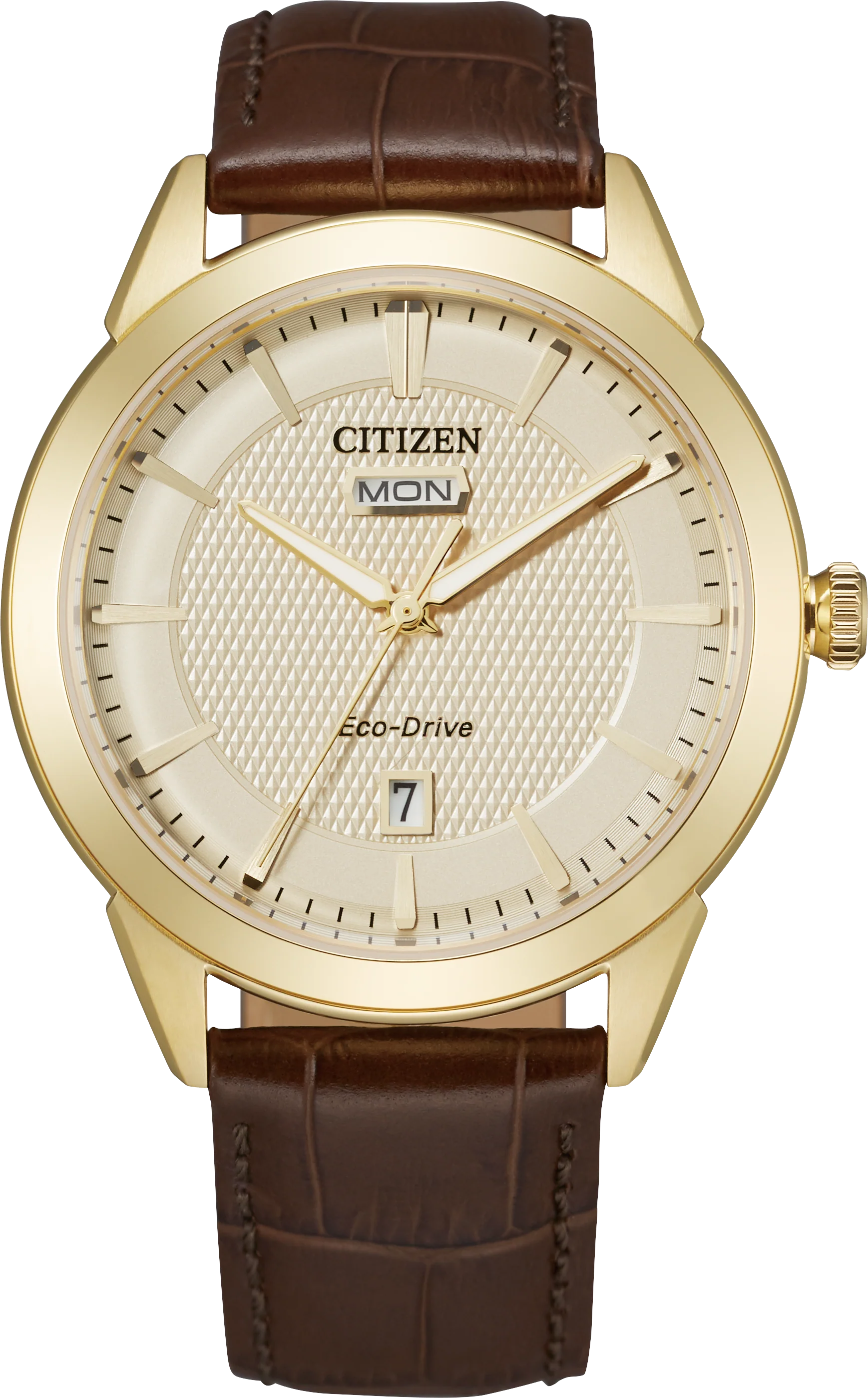 Rolan | 40mm, 14K Rose Gold Plated Steel, Leather, Champagne Dial