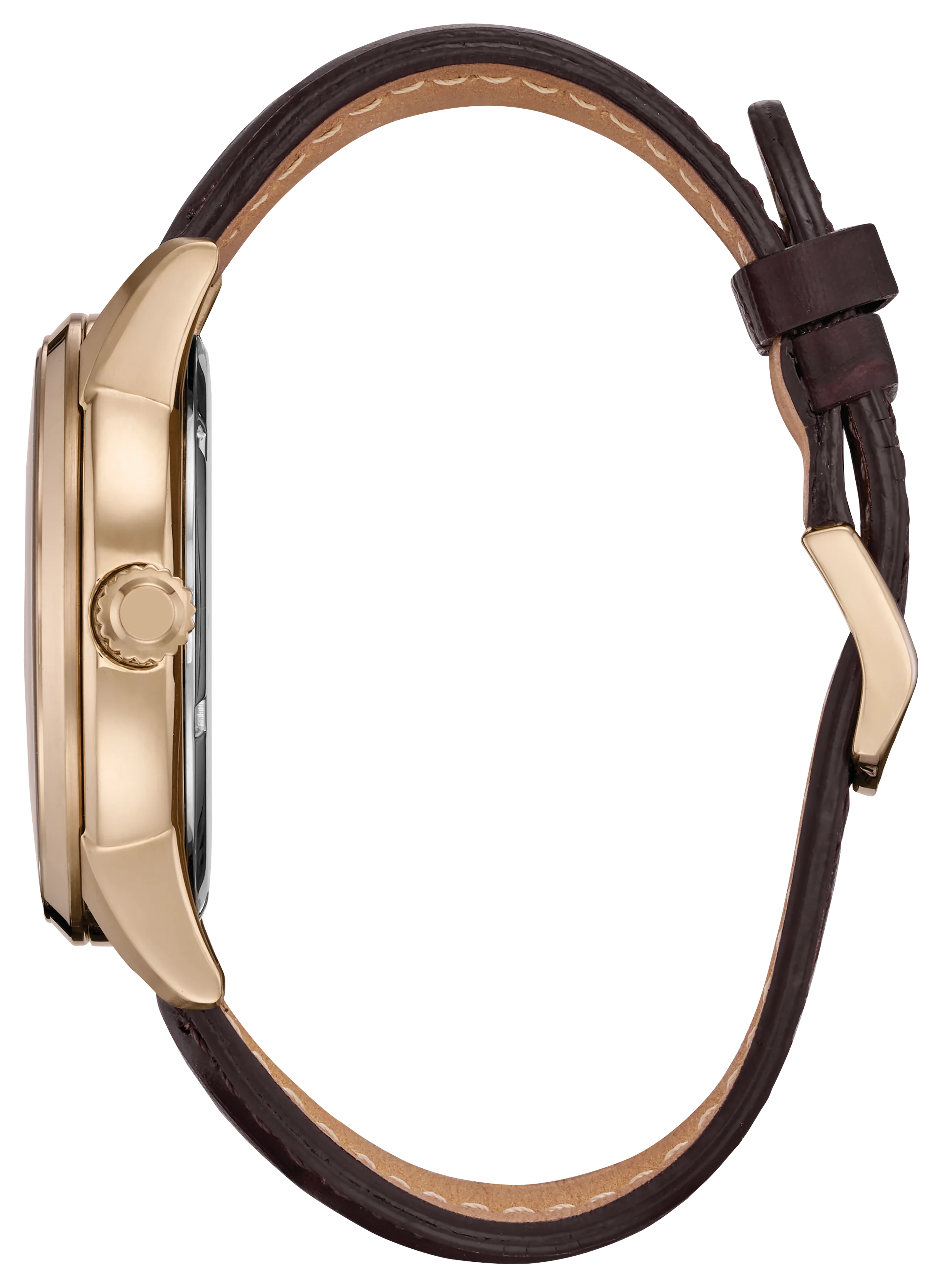 Classic Eco | 44mm, 14K Rose Gold Plated Steel, Leather, Black Dial - Image 2