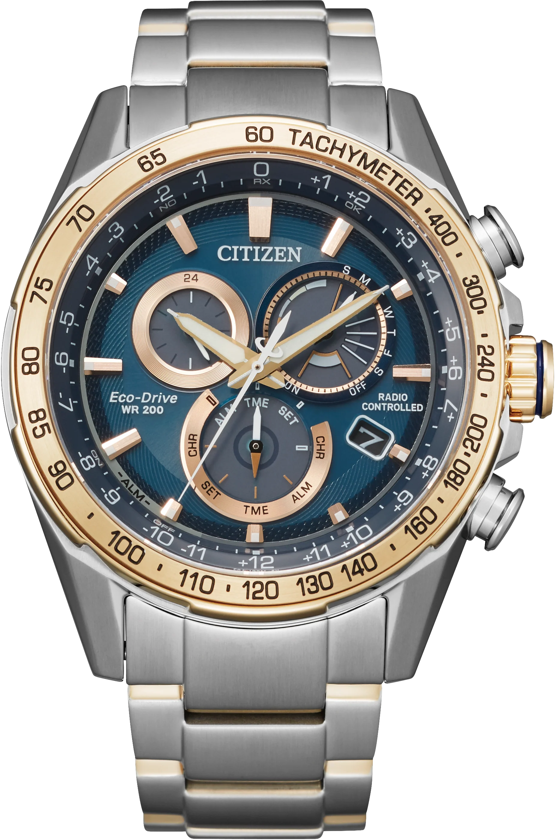 PCAT | 43mm, 14K Rose Gold Plated Steel, 9K Rose Gold Plated Steel, Blue Dial