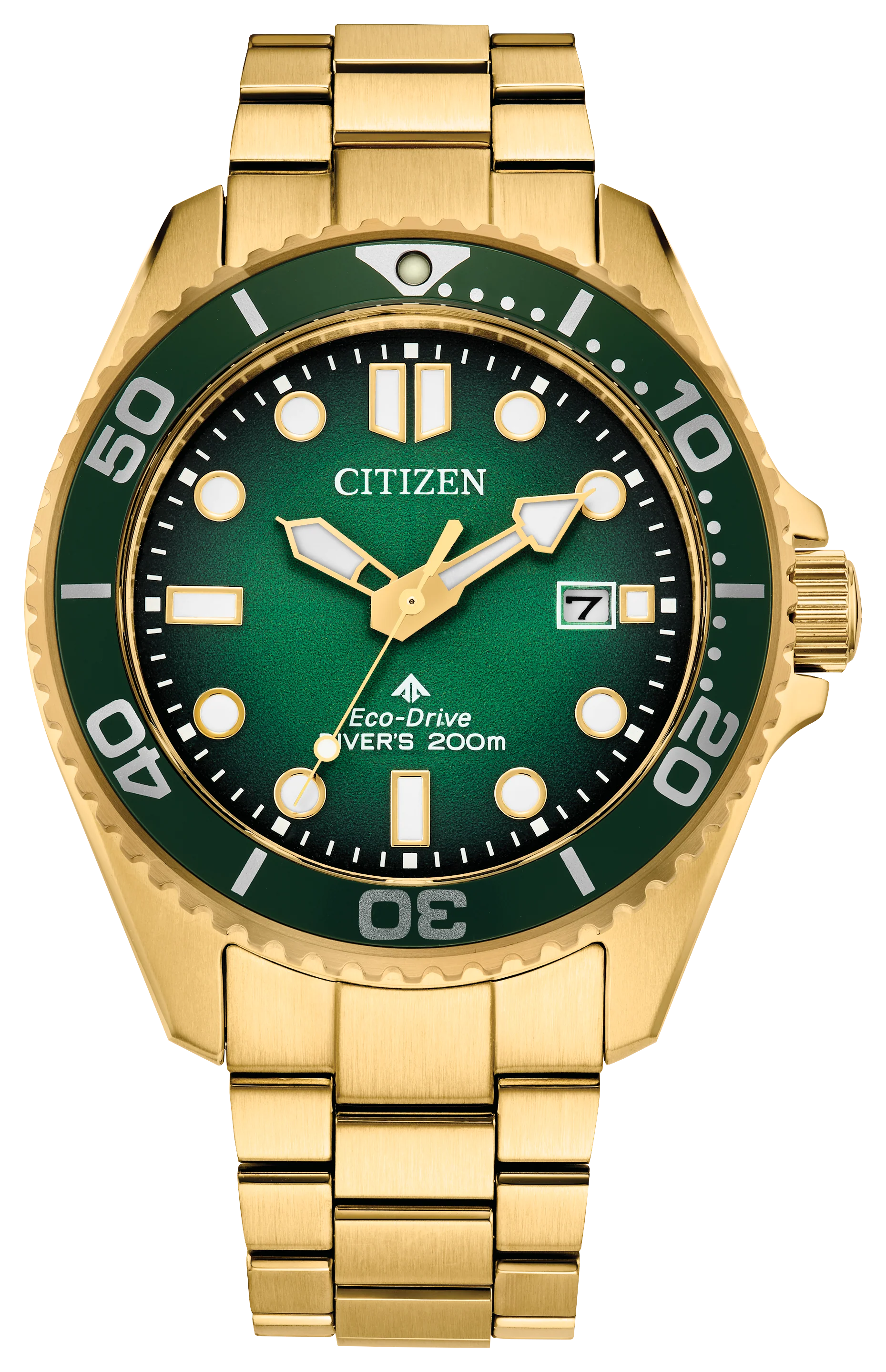 Dive 3 | 41mm, Steel, Two-Tone Steel & PVD Yellow Gold, Green Dial