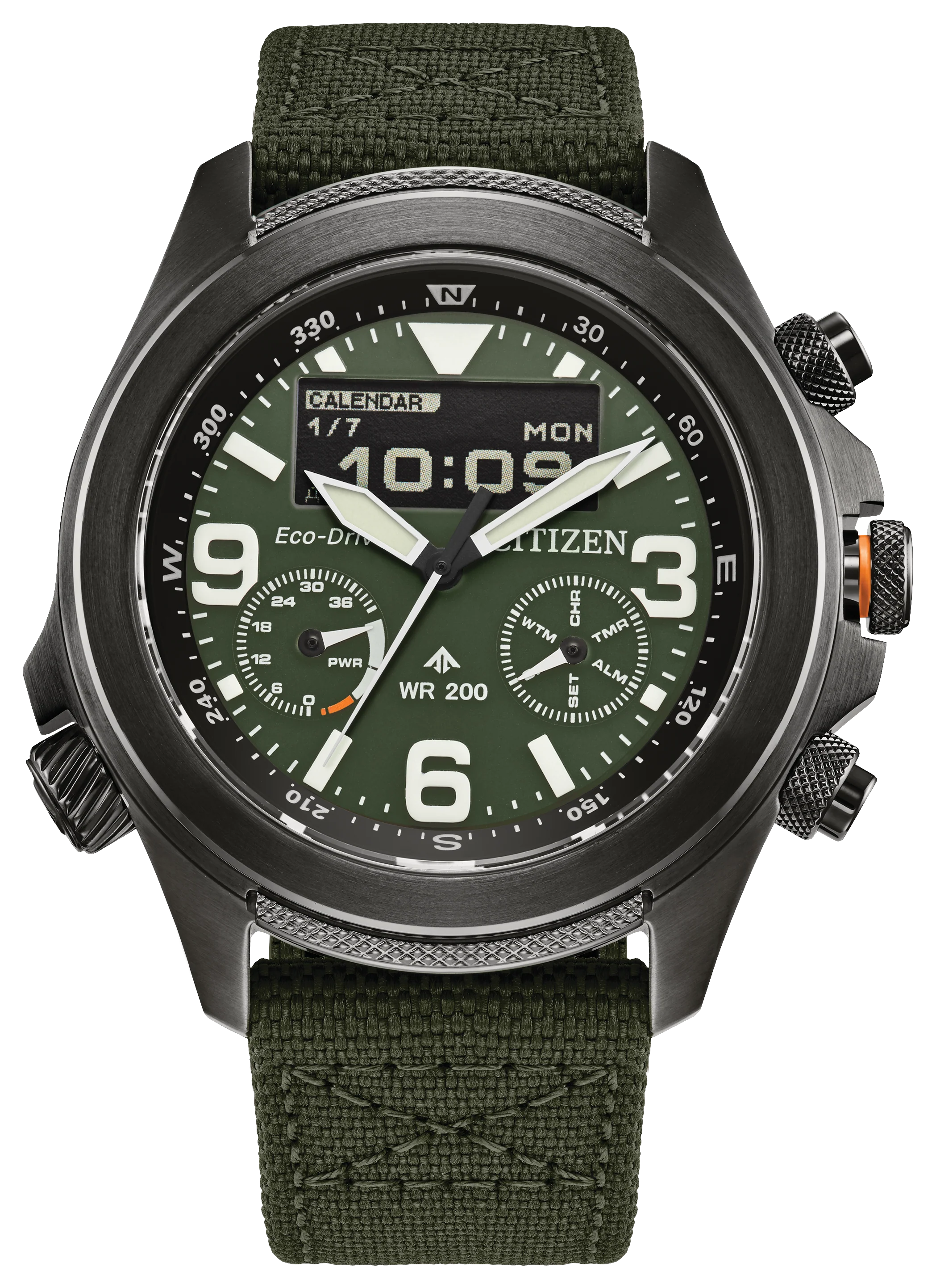 Promaster Land U822 | 44mm, Steel, Nylon, Green Dial