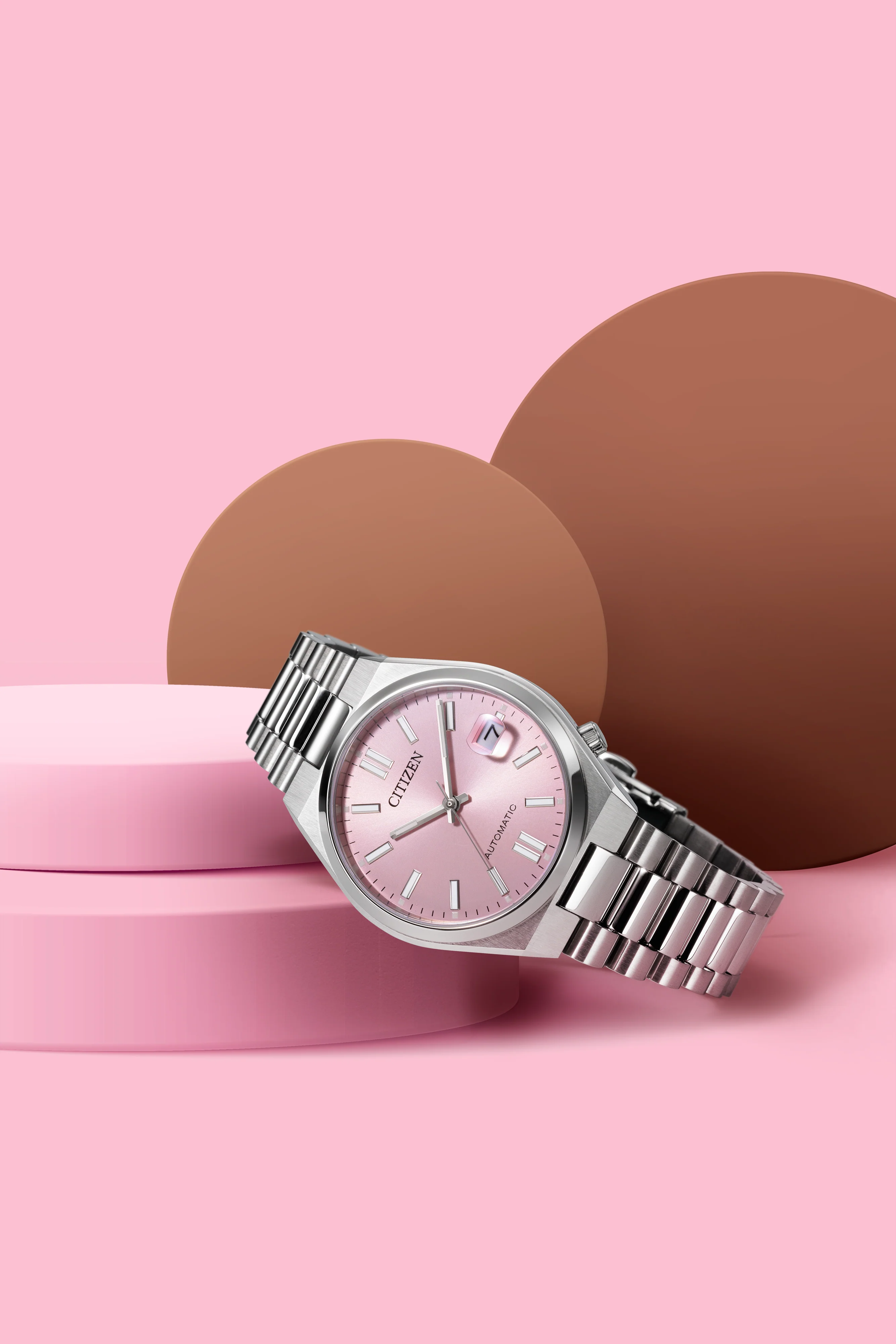 Tsuyosa | 37mm, Titanium, Steel, Pink Dial - Image 4