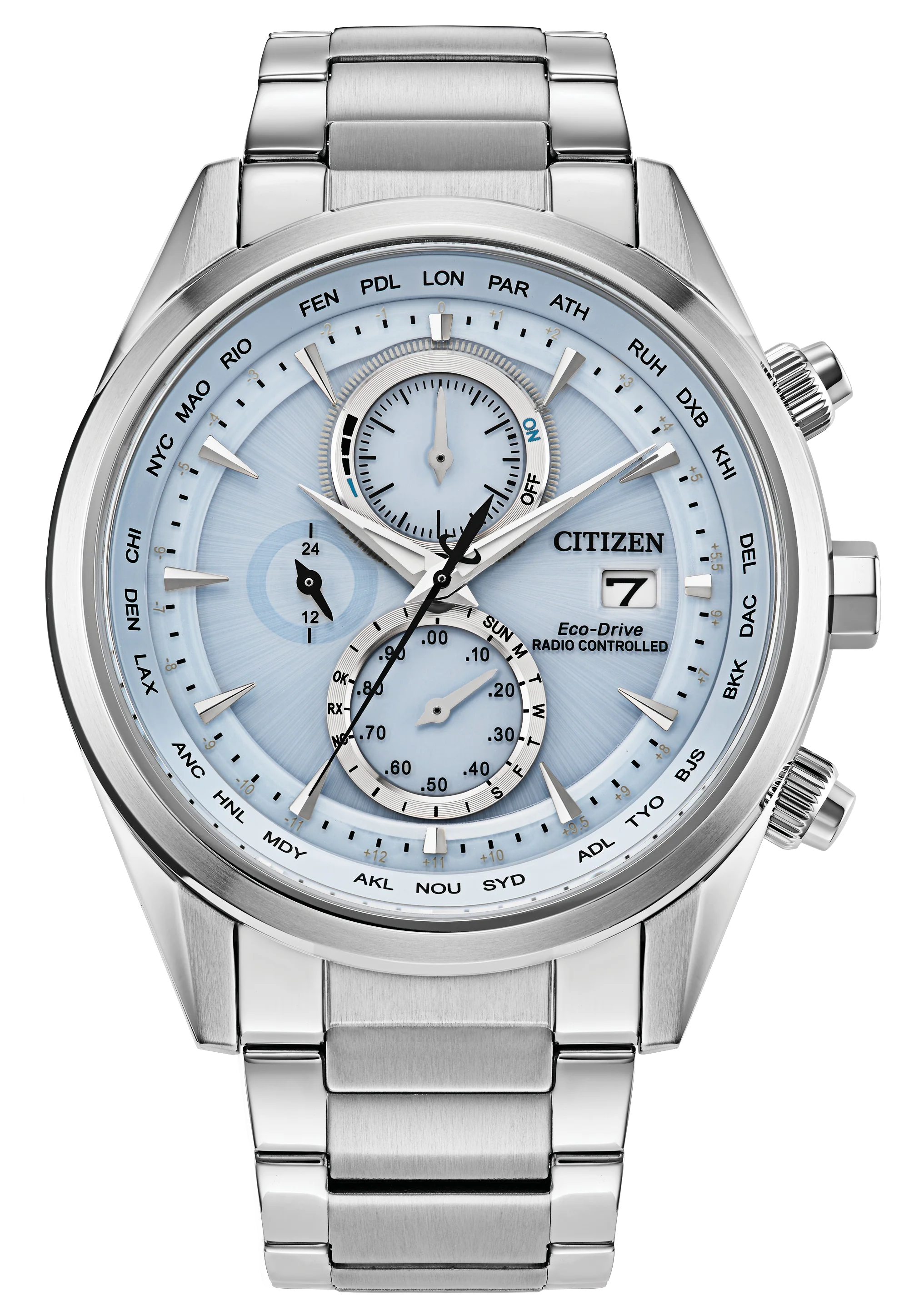 Radio Control | 43mm, Steel, Sky Blue Dial