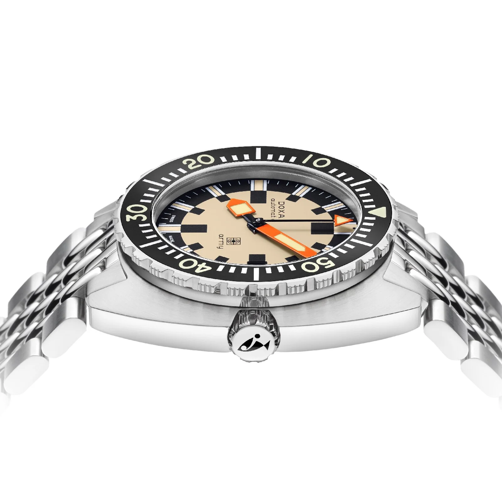 DOXA Army Stainless Steel | 42.5mm, Steel, Beige Dial - Image 3