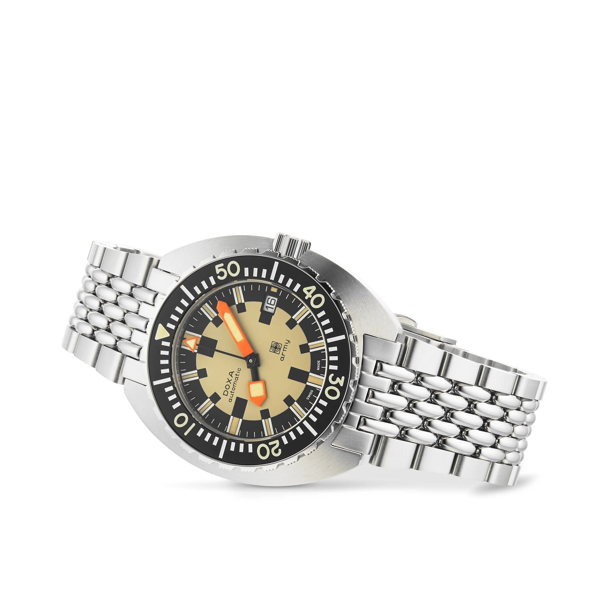 DOXA Army Stainless Steel | 42.5mm, Steel, Beige Dial - Image 6