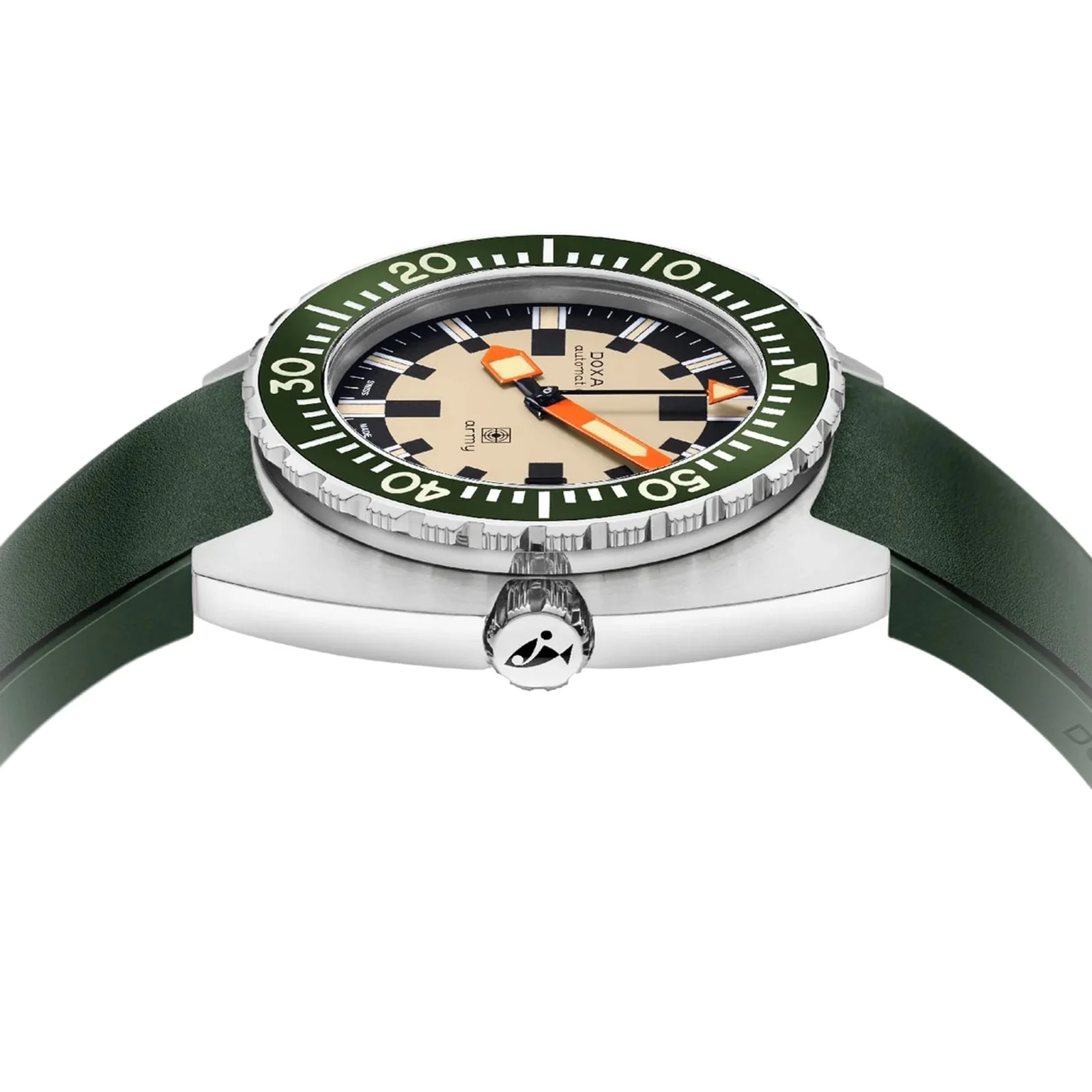 DOXA Army Stainless Steel | 42.5mm, Steel, Rubber, Cream Dial - Image 3
