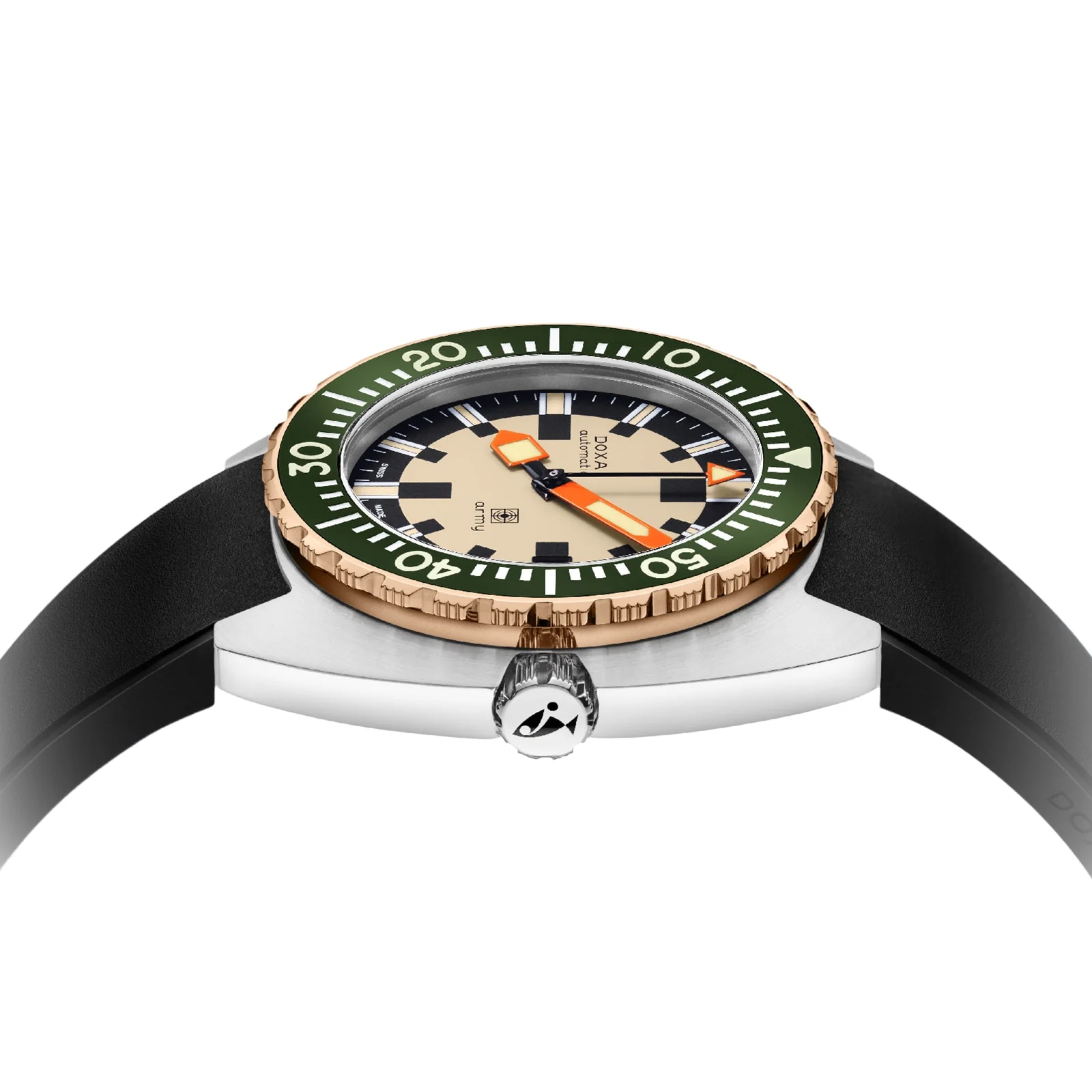 DOXA Army Bronze | 42.5mm, Steel, Rubber, Beige Dial, Ref. 785.60.031.20 - Image 3