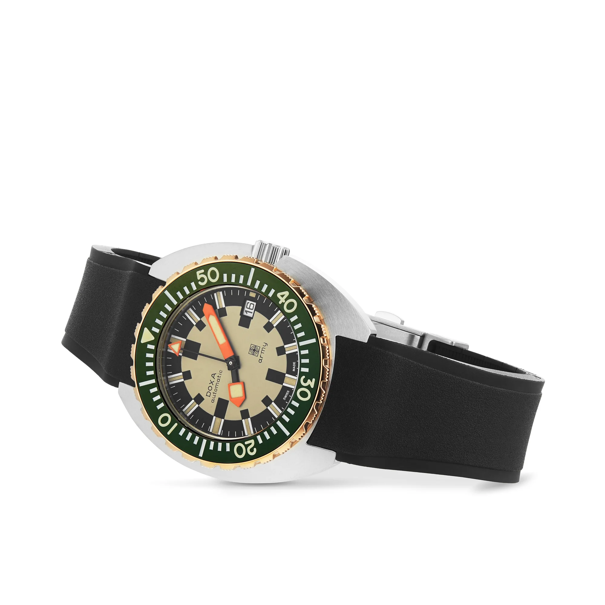 DOXA Army Bronze | 42.5mm, Steel, Rubber, Beige Dial, Ref. 785.60.031.20 - Image 6